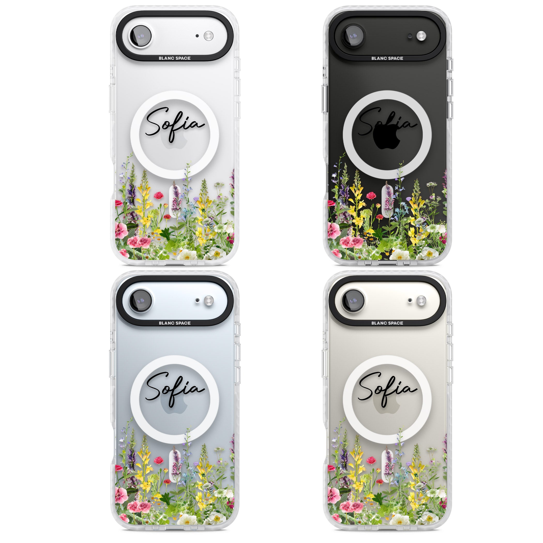 Personalised Garden Wildfowers iPhone 17 Air Impact Pro Clear Phone Case APT Impact Protection