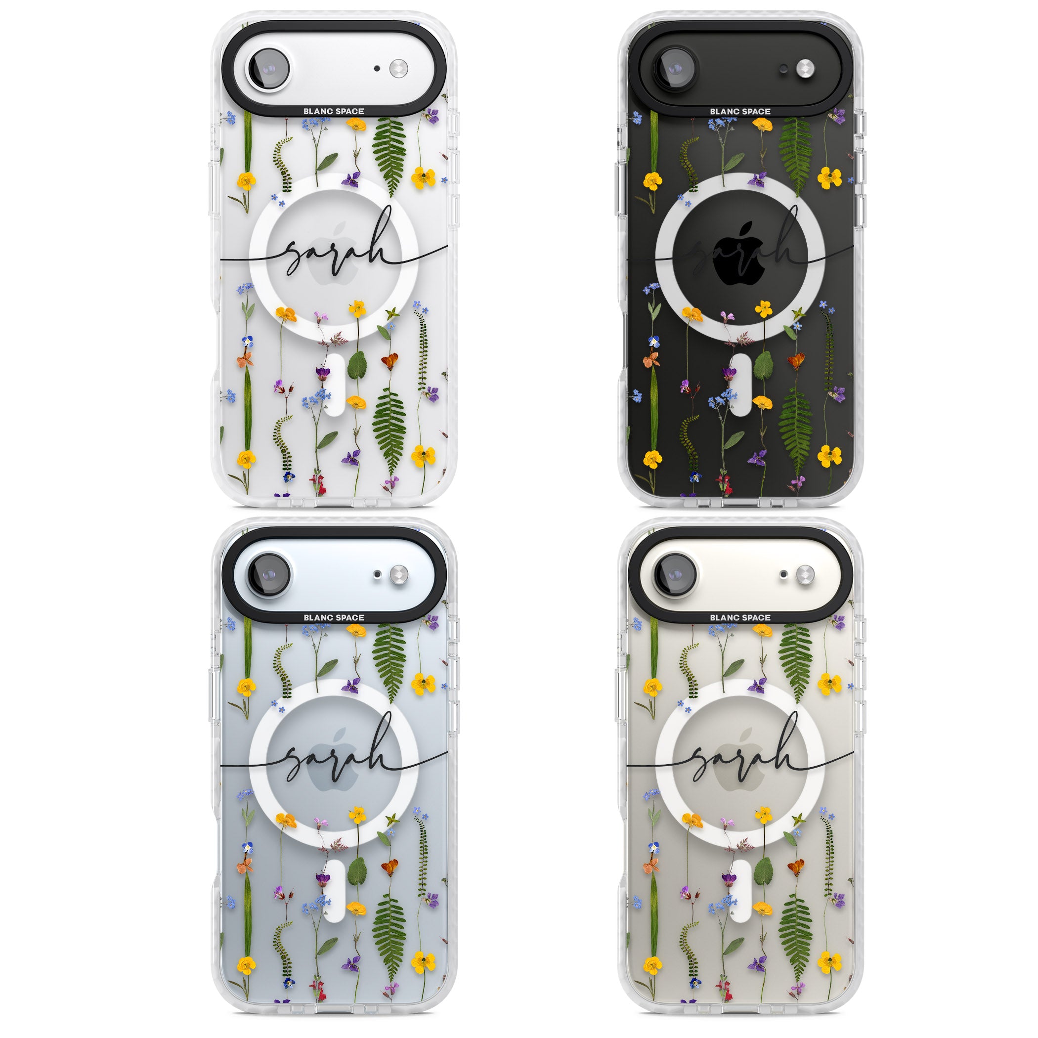 Personalised Wildflower Chain iPhone 17 Air Impact Pro Clear Phone Case APT Impact Protection