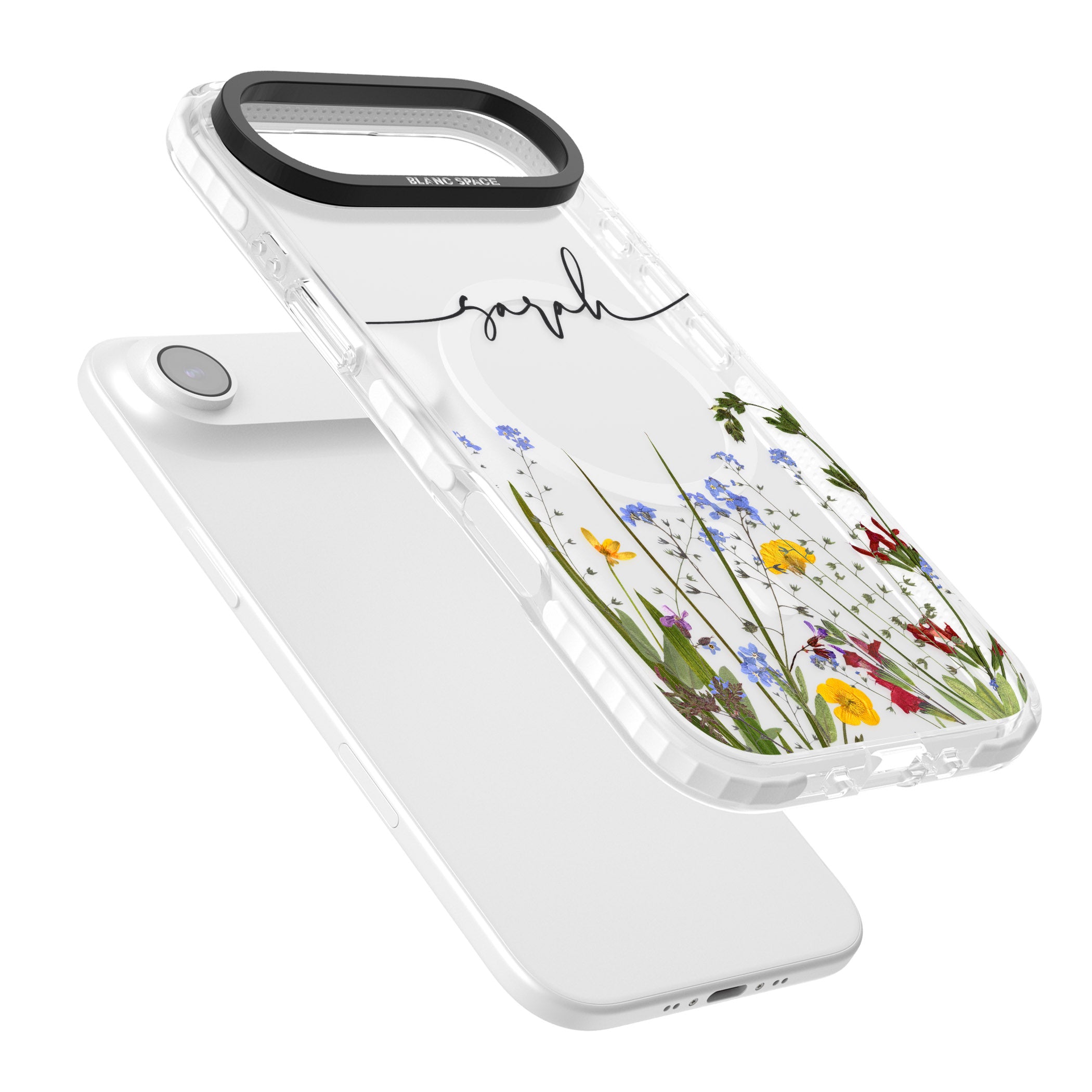 Personalised Wildflower Floral iPhone 17 Air Impact Pro Clear Phone Case Colours