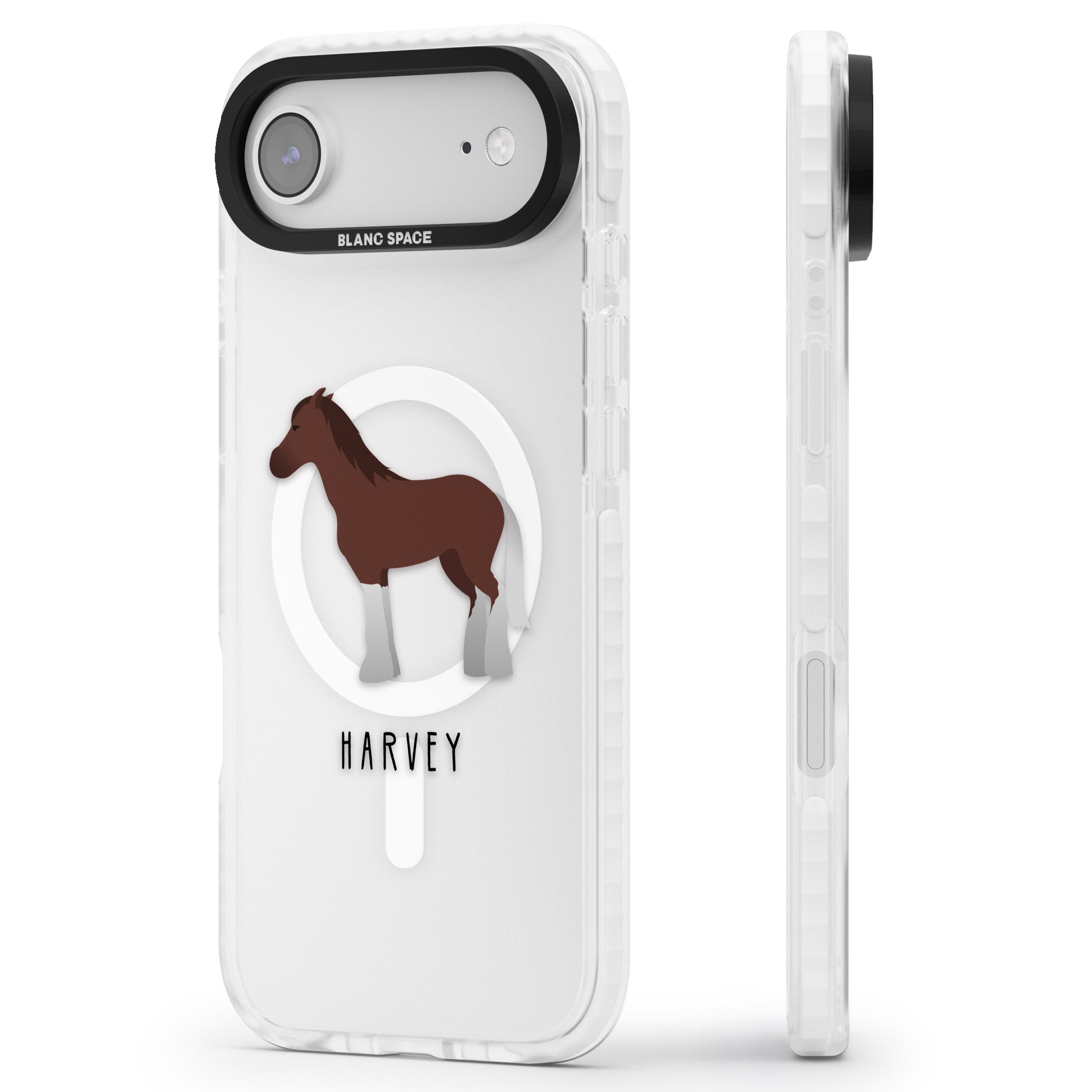 Personalised Brown Horse iPhone 17 Air Impact Pro Clear Phone Case Side Profile