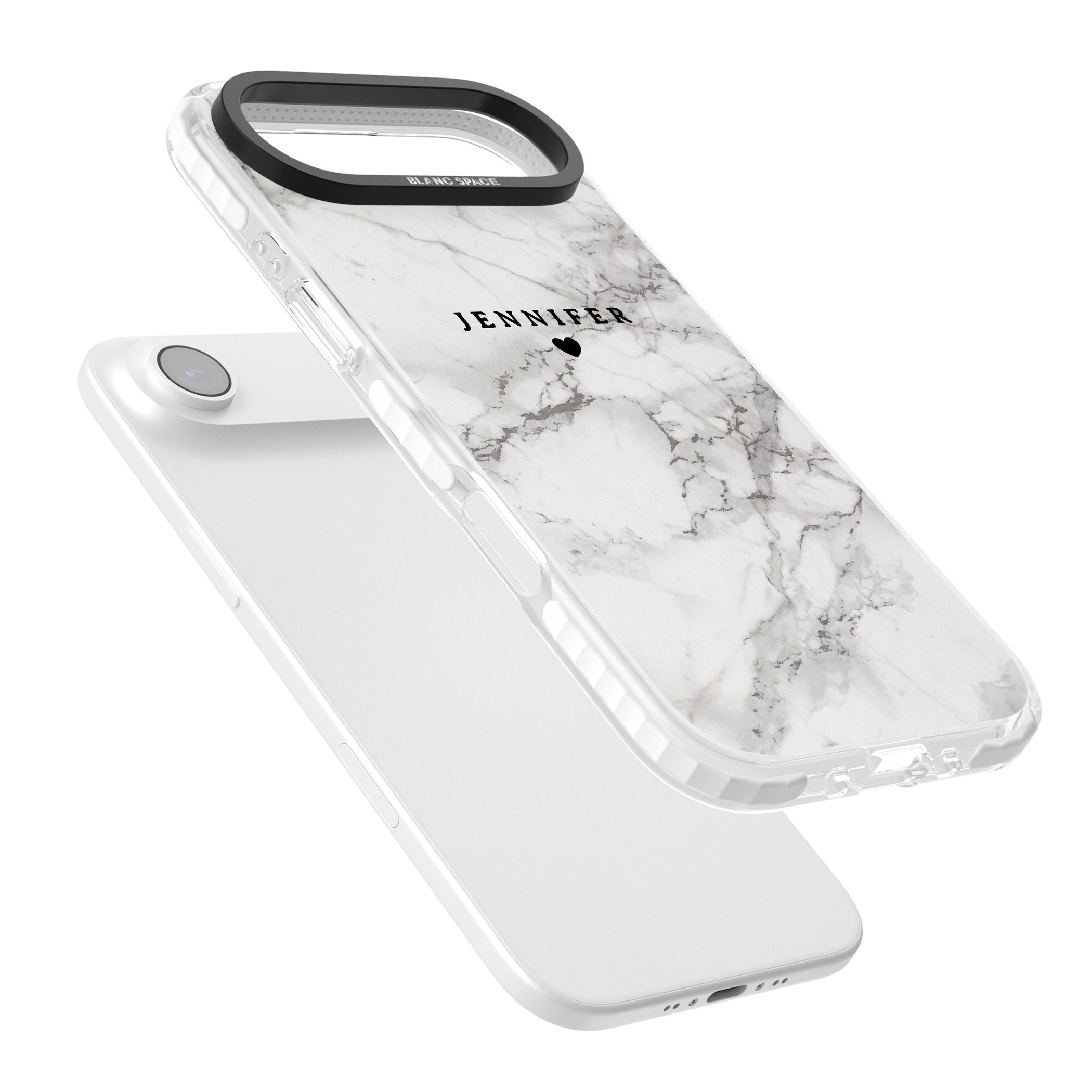 Personalised Classic Grey Marble iPhone 17 Air Impact Pro Clear Phone Case Colours