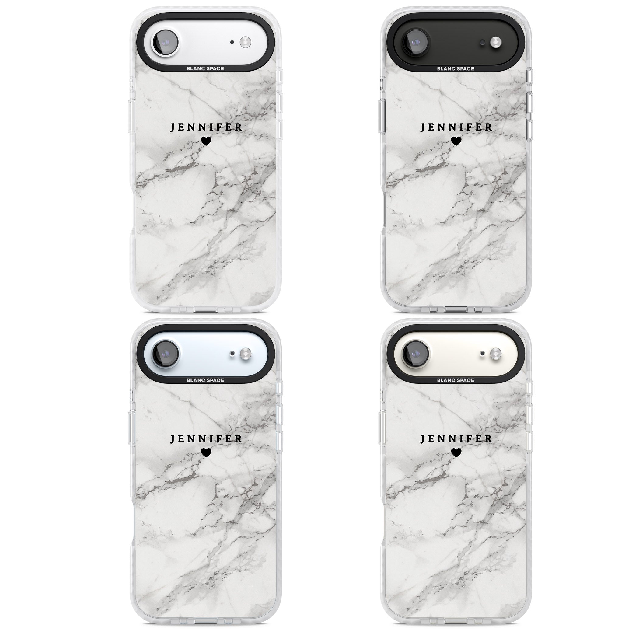 Personalised Classic Grey Marble iPhone 17 Air Impact Pro Clear Phone Case APT Impact Protection