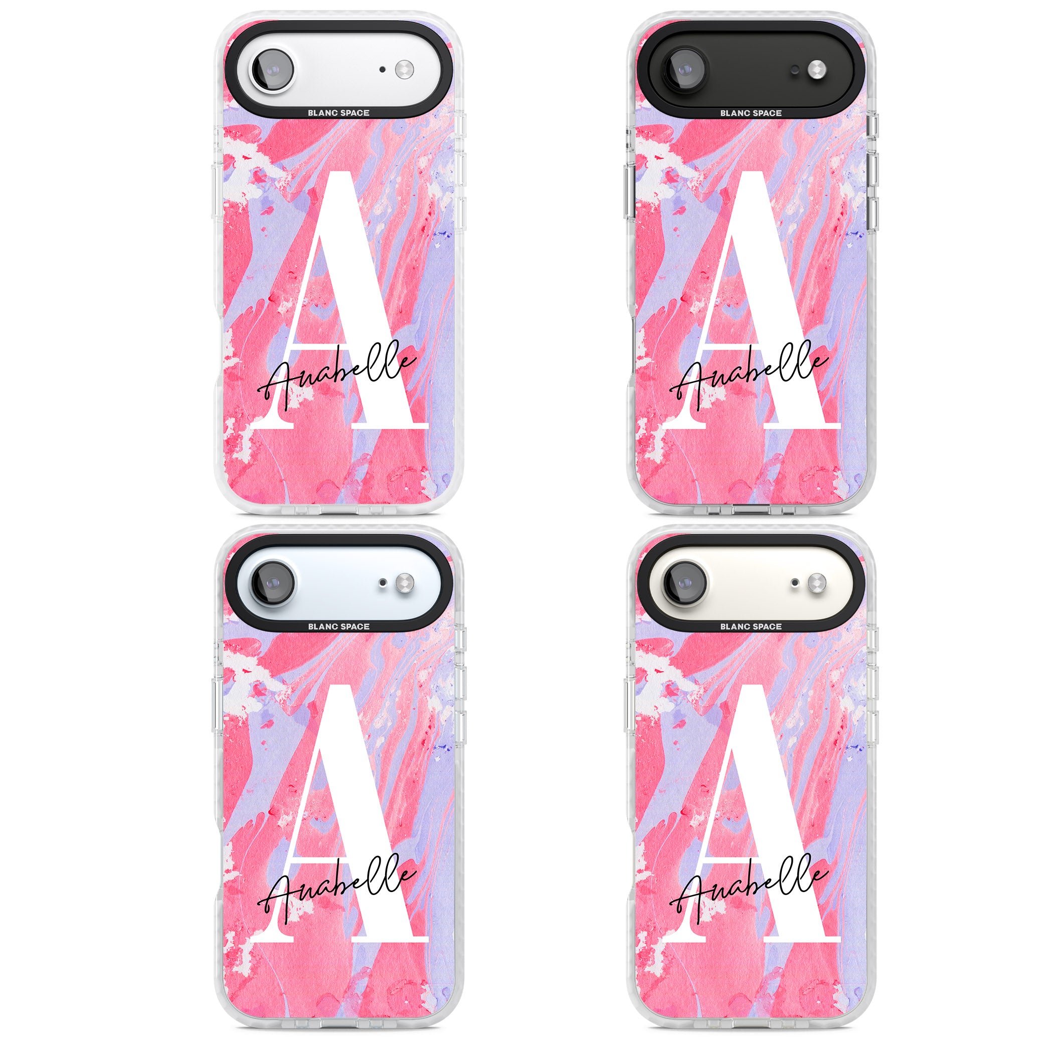 Personalised Pink & Purple Marble iPhone 17 Air Impact Pro Clear Phone Case APT Impact Protection