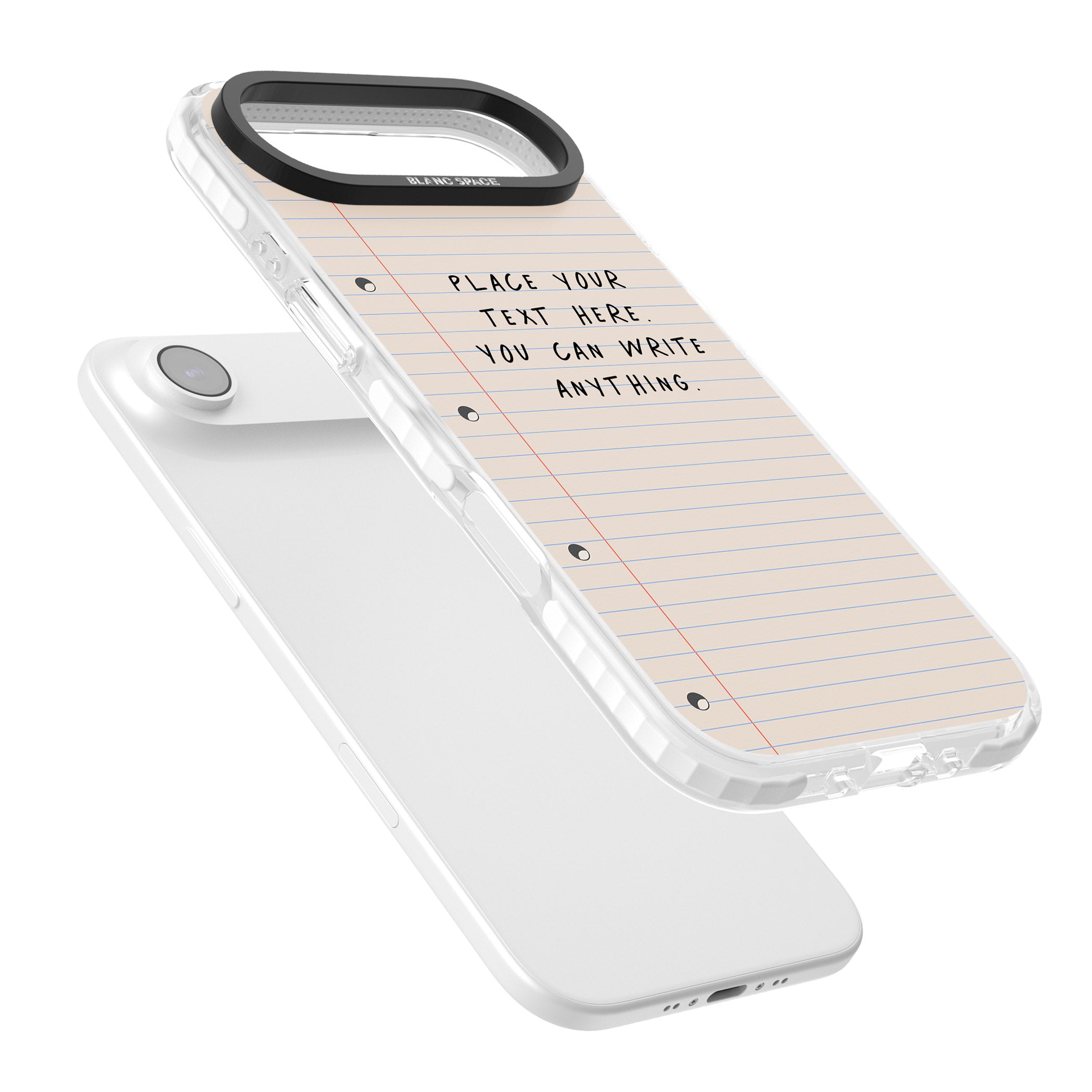 Personalised Lined Paper iPhone 17 Air Impact Pro Clear Phone Case Colours