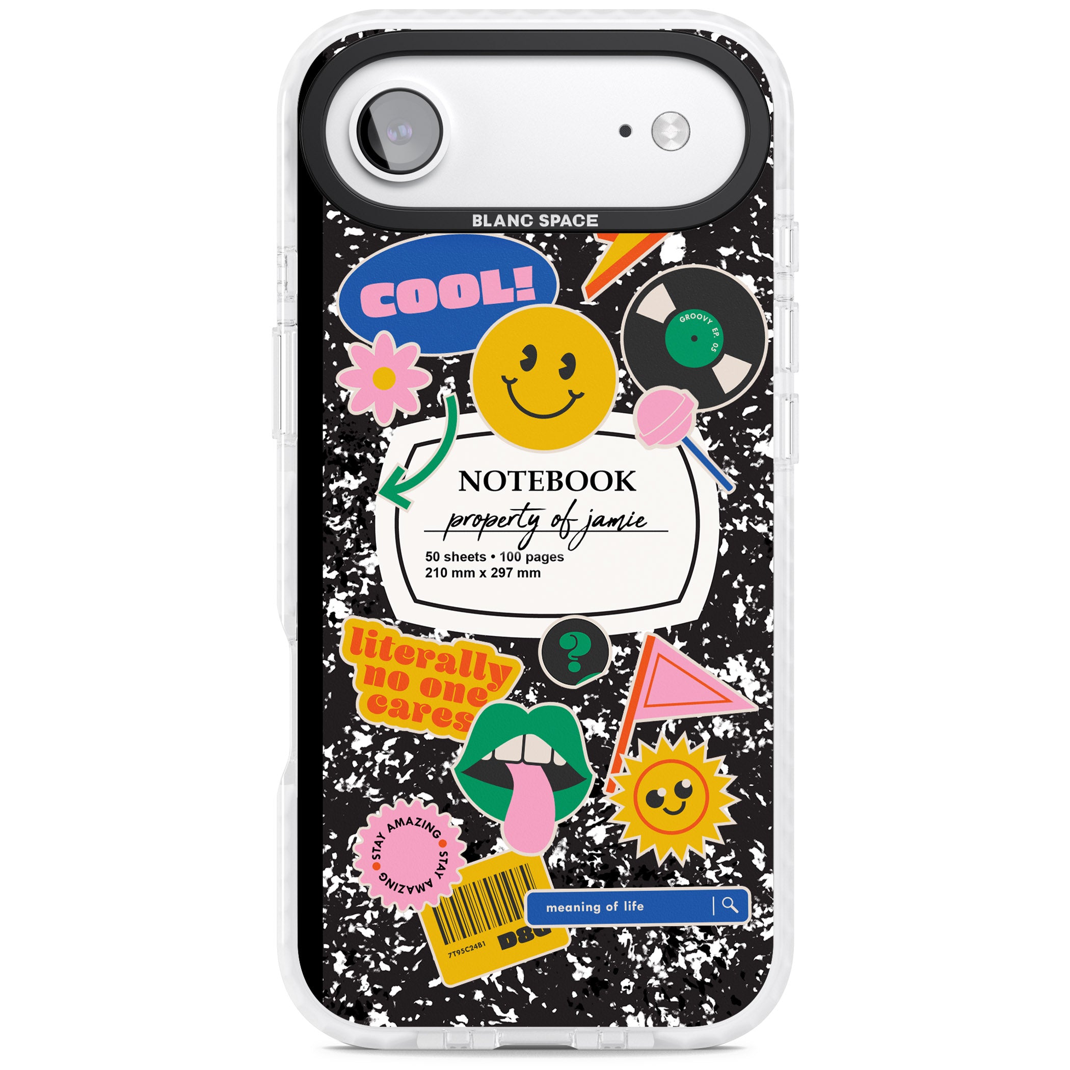 Personalised Quirky Notebook iPhone 17 Air Impact Pro Clear Phone Case