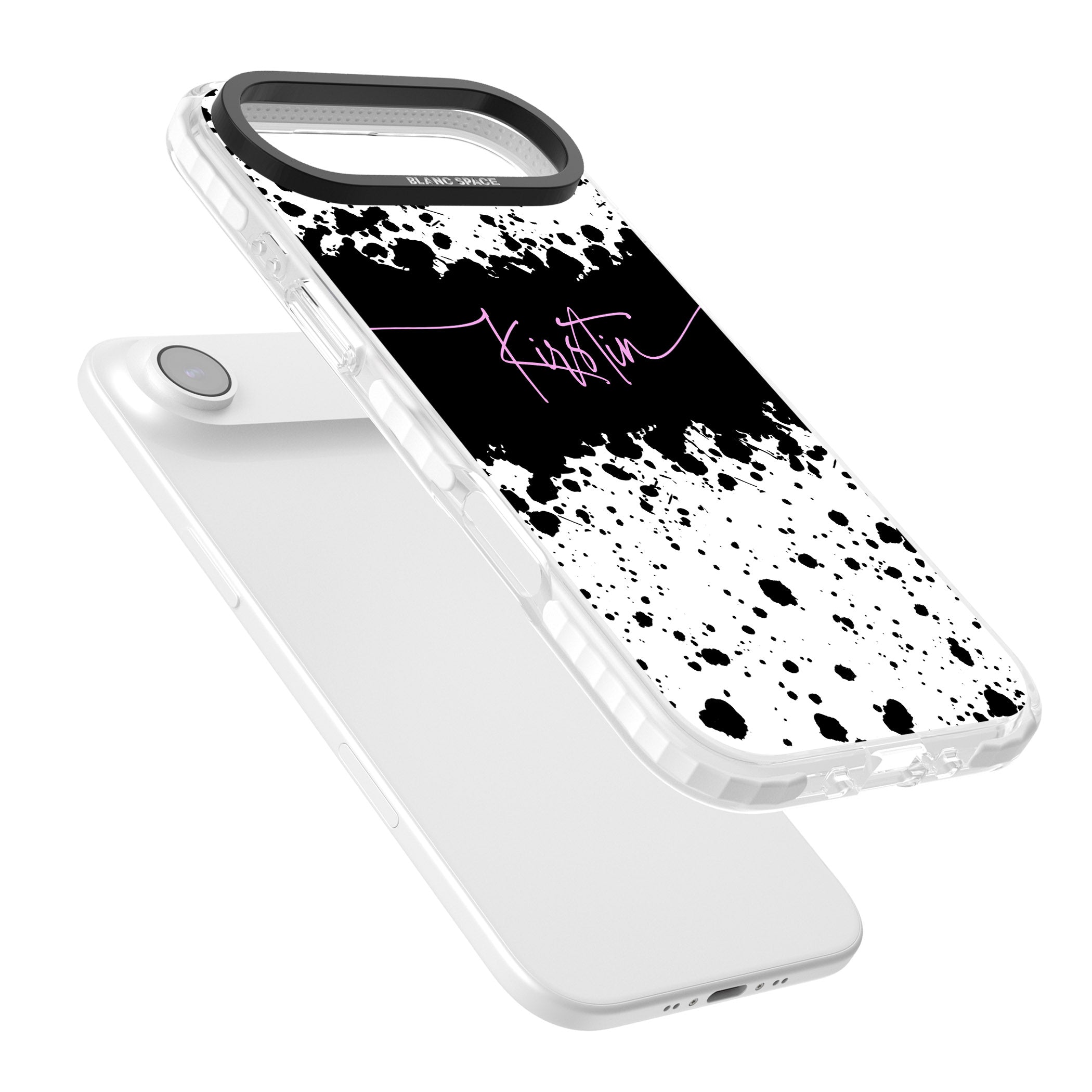 Personalised Bold Paint Splatters iPhone 17 Air Impact Pro Clear Phone Case Colours