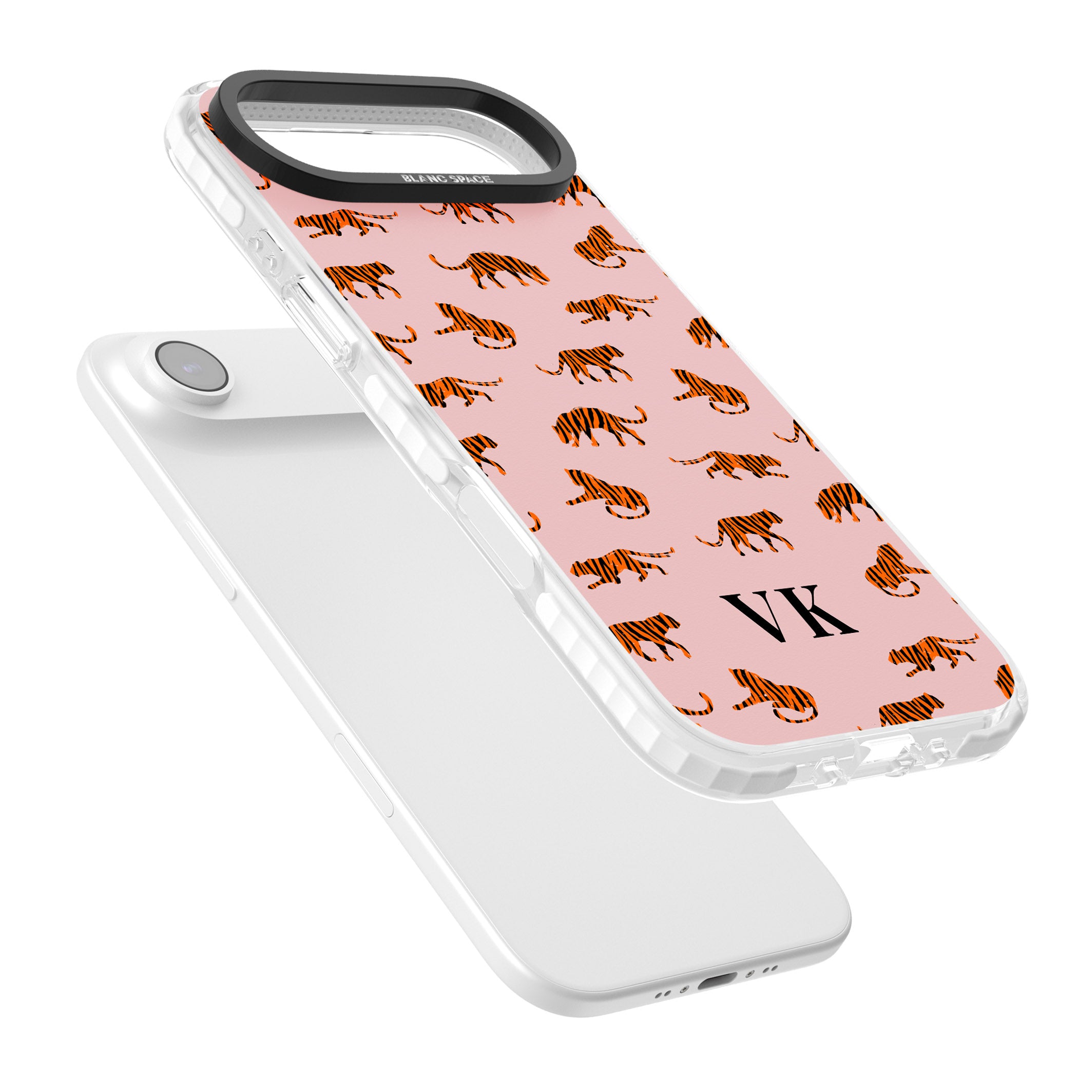 Personalised Pink Safari Tiger Pattern iPhone 17 Air Impact Pro Clear Phone Case Colours