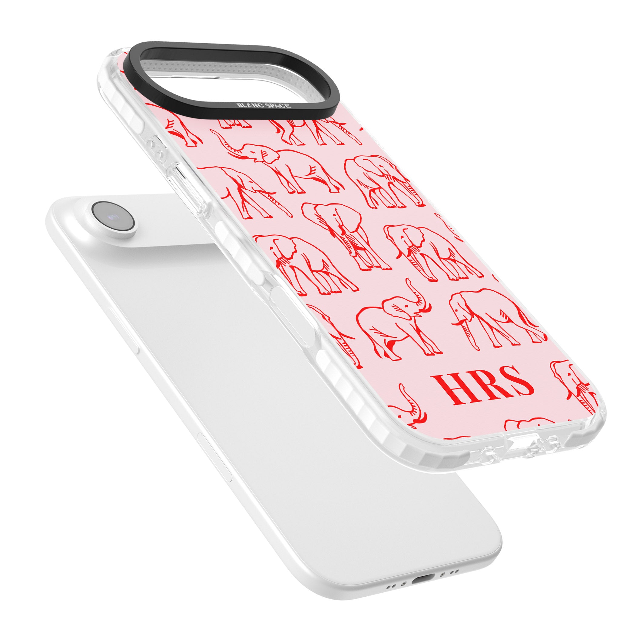 Personalised Red Elephant Outline iPhone 17 Air Impact Pro Clear Phone Case Colours