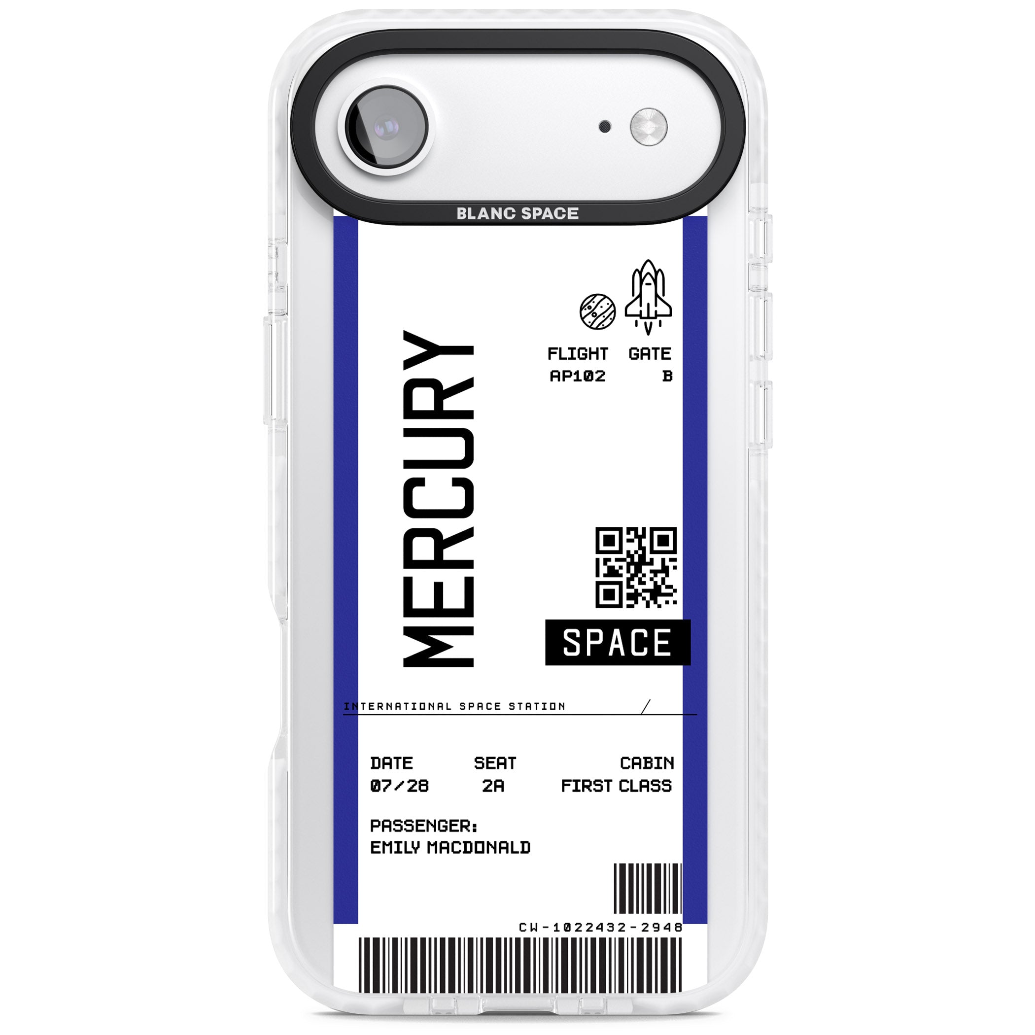 Personalised Mercury Travel Ticket iPhone 17 Air Impact Pro Clear Phone Case