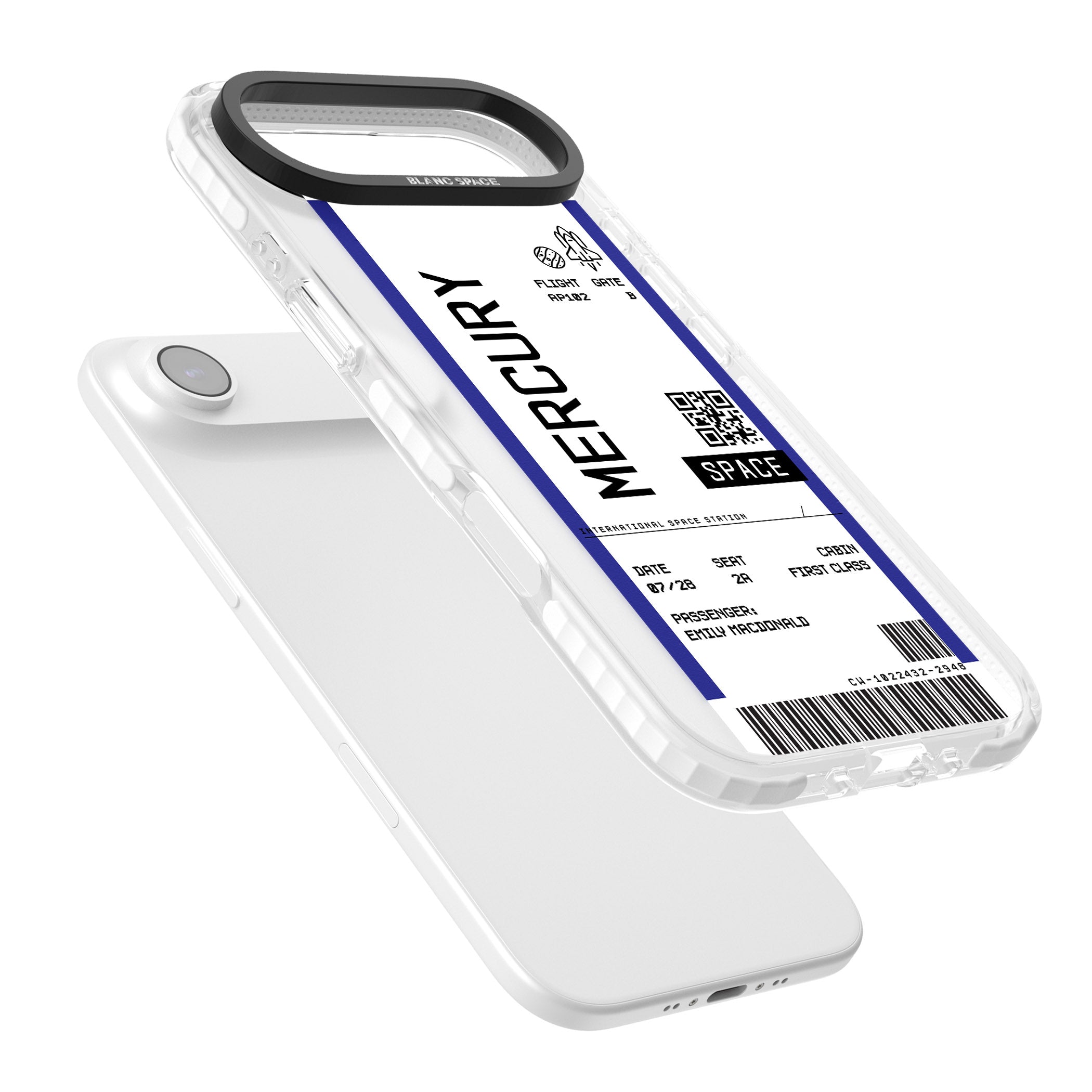 Personalised Mercury Travel Ticket iPhone 17 Air Impact Pro Clear Phone Case Colours