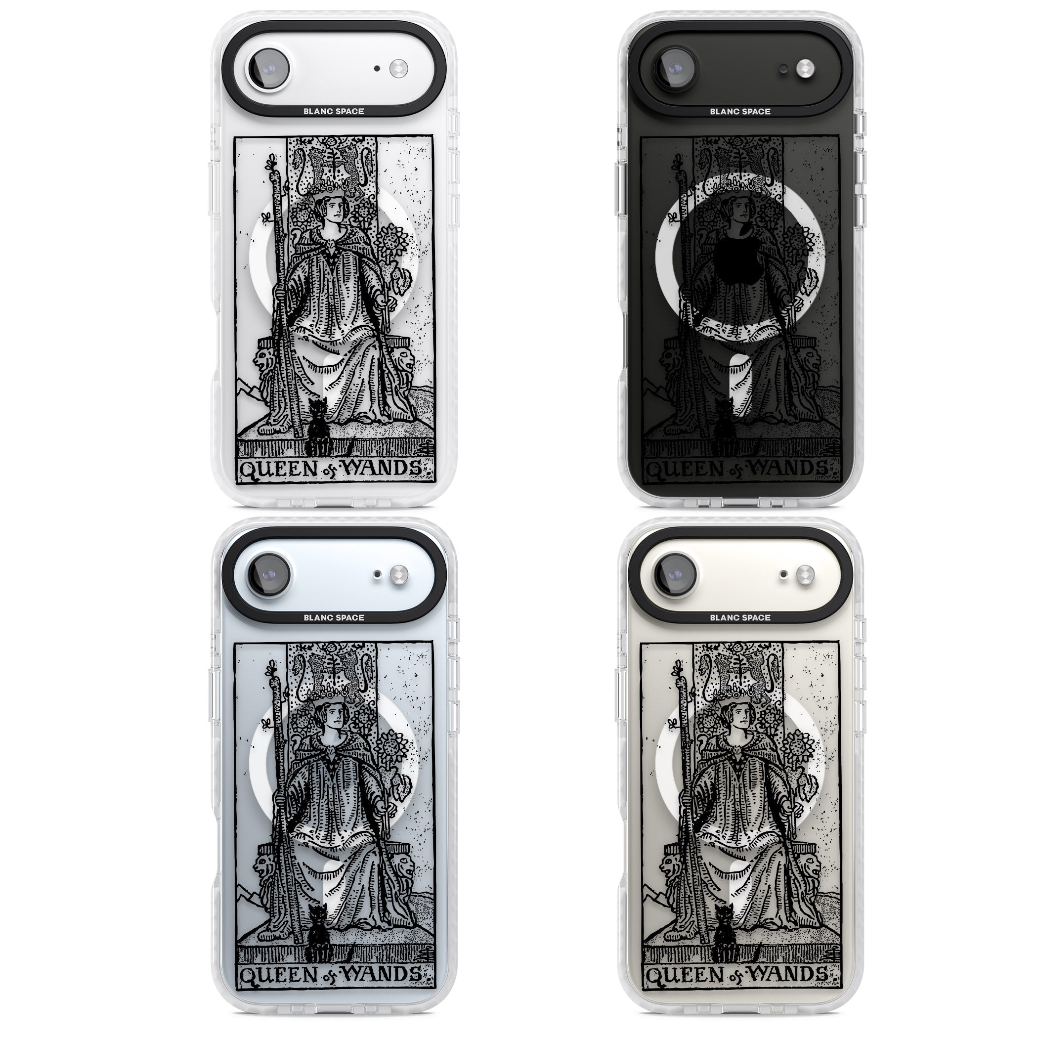Personalised Queen Of Wands Tarot Card (Clear) iPhone 17 Air Impact Pro Clear Phone Case APT Impact Protection