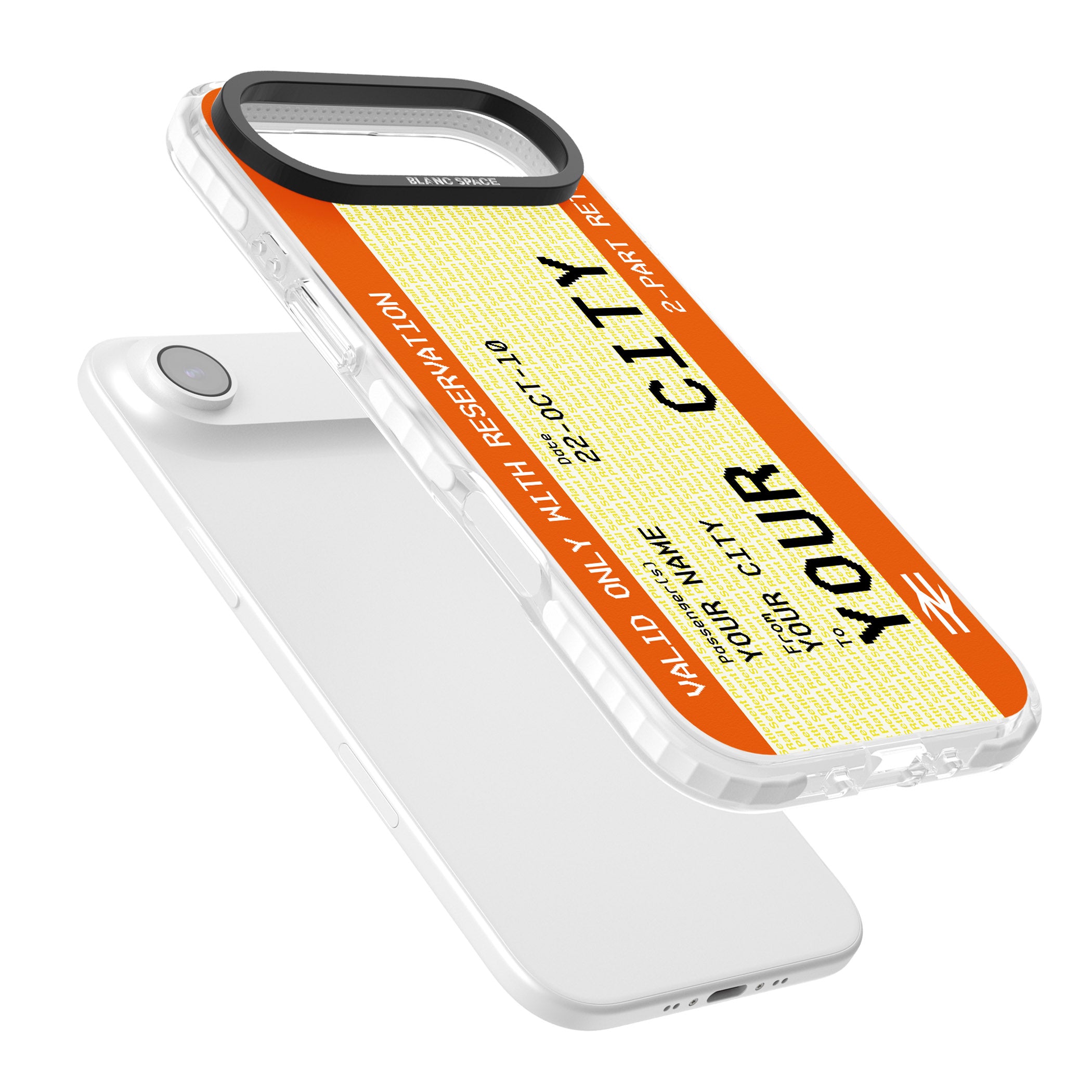 Personalised Create Your Own Train Ticket iPhone 17 Air Impact Pro Clear Phone Case Colours