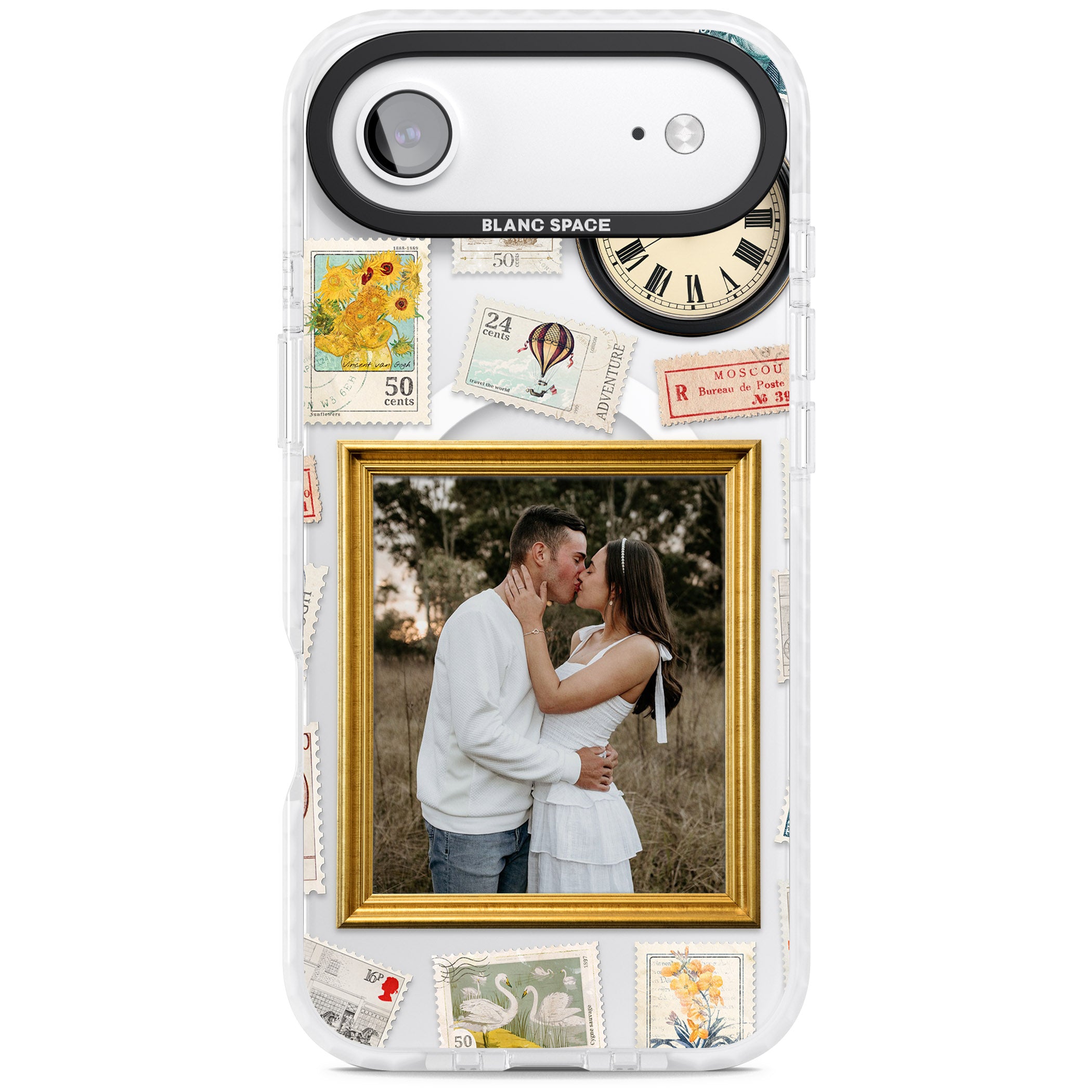 Personalised Vintage Photo Frame Collage iPhone 17 Air Impact Pro Clear Phone Case