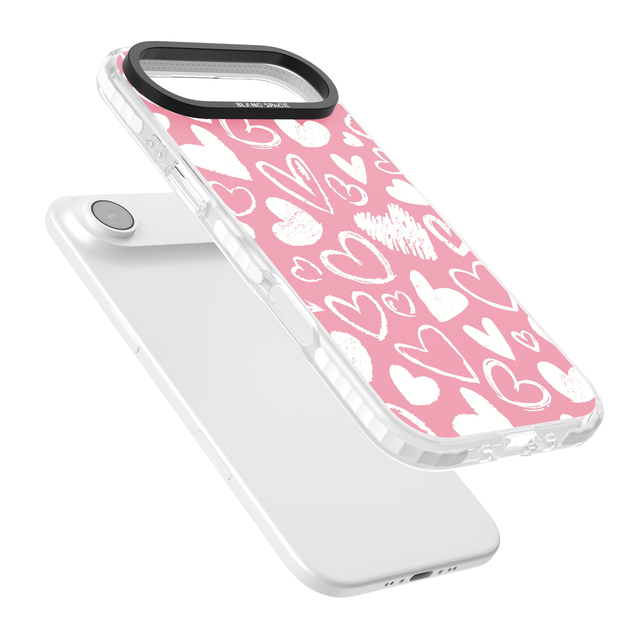 Chalk Hearts iPhone 17 Air Impact Pro Clear Phone Case Colours