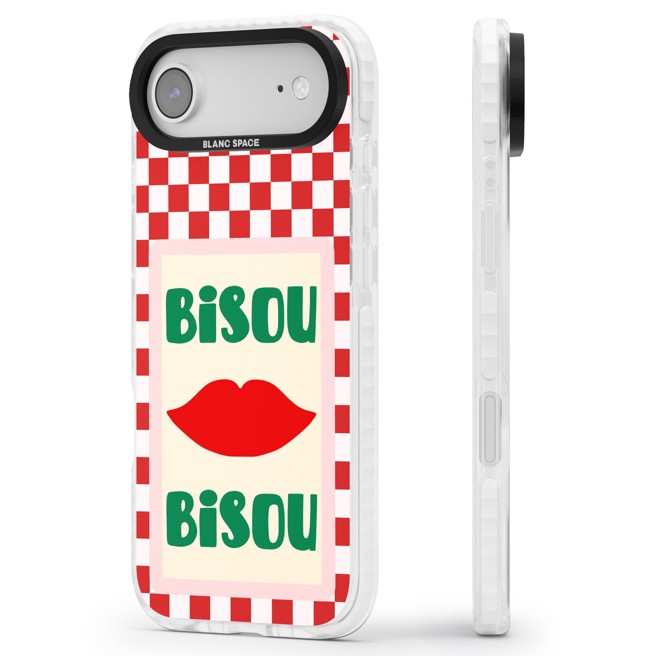 Bisou iPhone 17 Air Impact Pro Clear Phone Case Side Profile