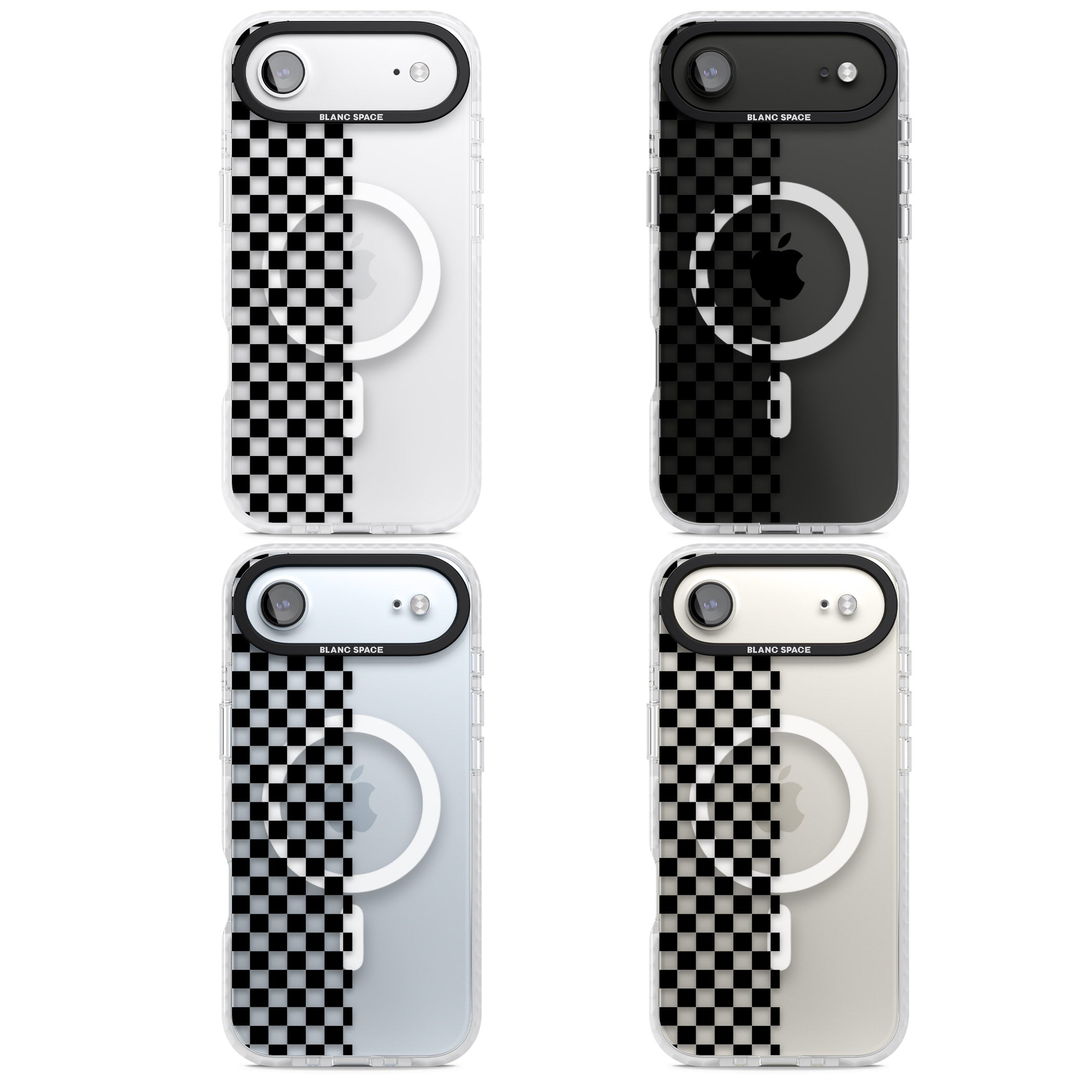 Checker: Half Black Check On Clear iPhone 17 Air Impact Pro Clear Phone Case APT Impact Protection