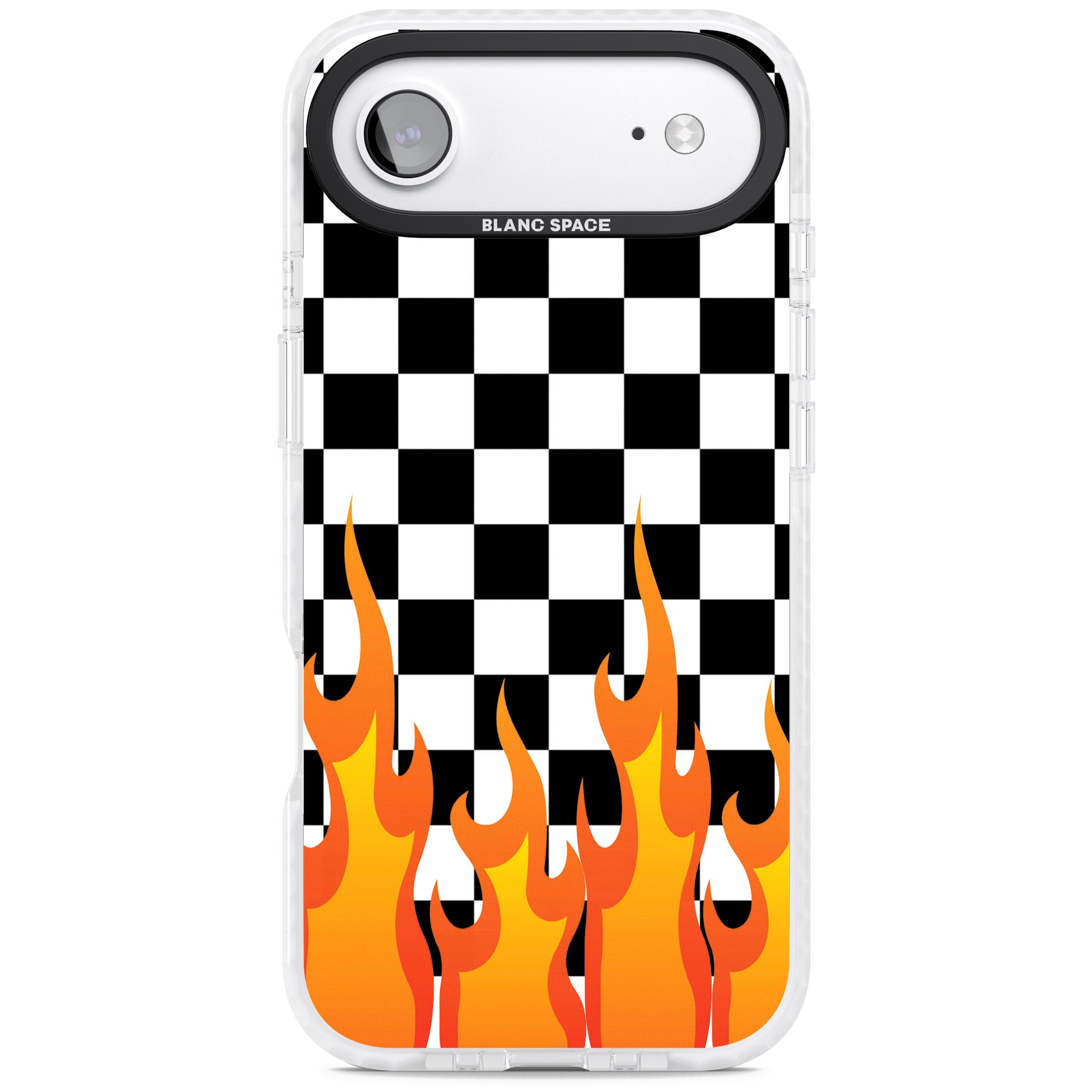 Checkered Fire iPhone 17 Air Impact Pro Clear Phone Case