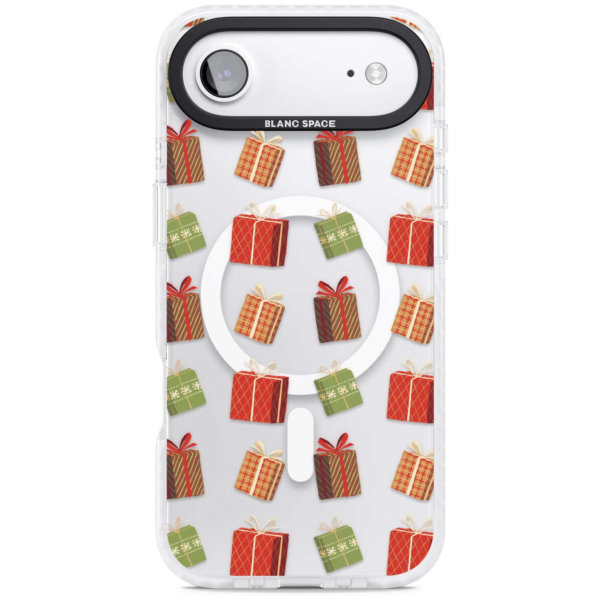 Christmas Presents Pattern iPhone 17 Air Impact Pro Clear Phone Case