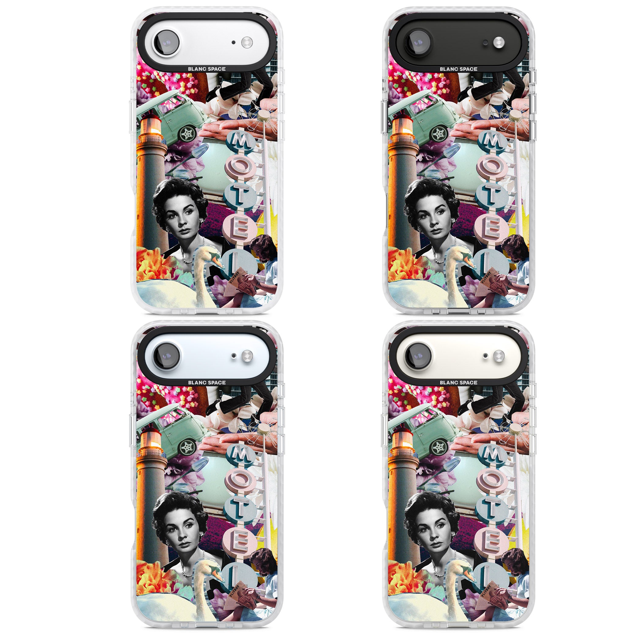 Retro Motel Collage iPhone 17 Air Impact Pro Clear Phone Case APT Impact Protection