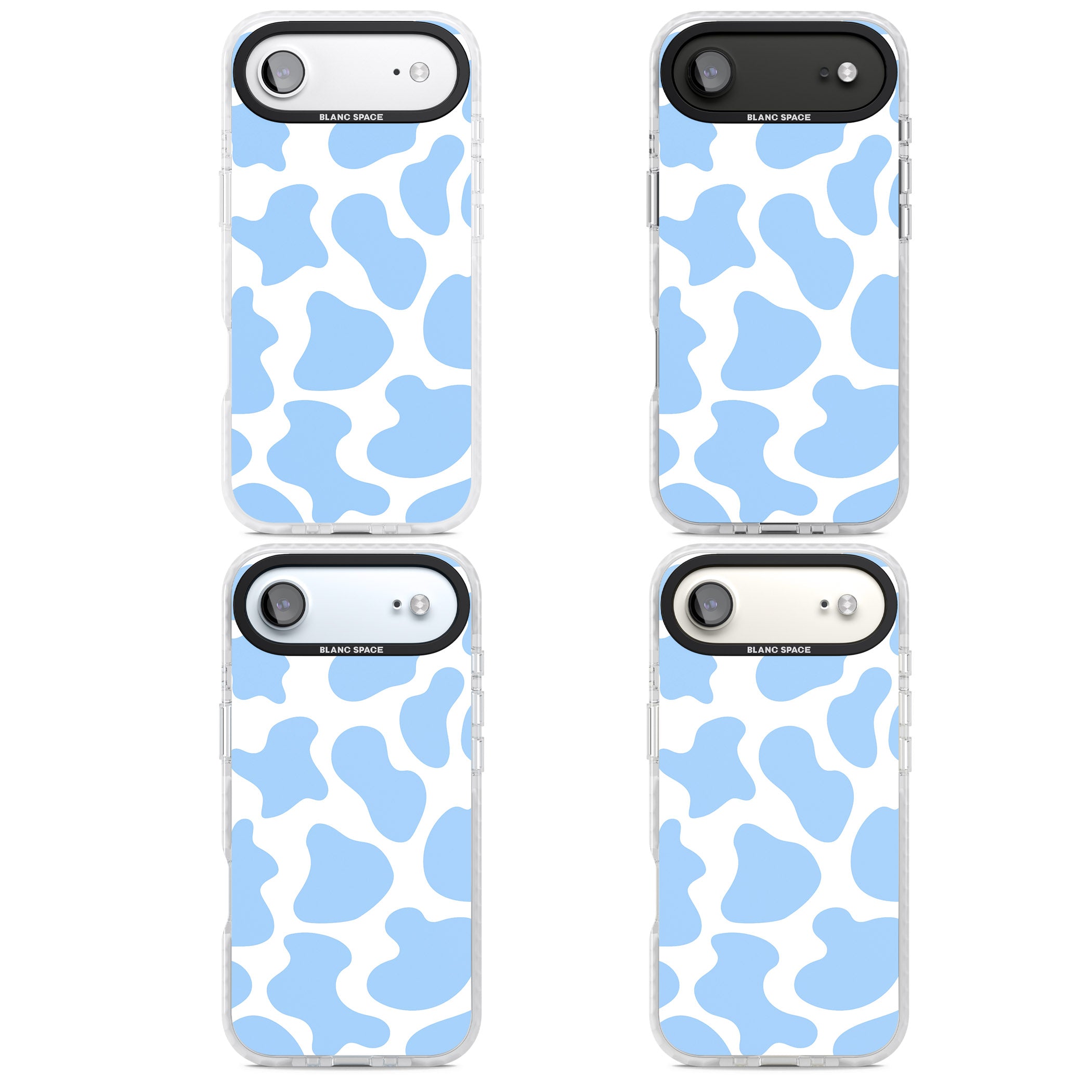 Blue And White Cow Print iPhone 17 Air Impact Pro Clear Phone Case APT Impact Protection
