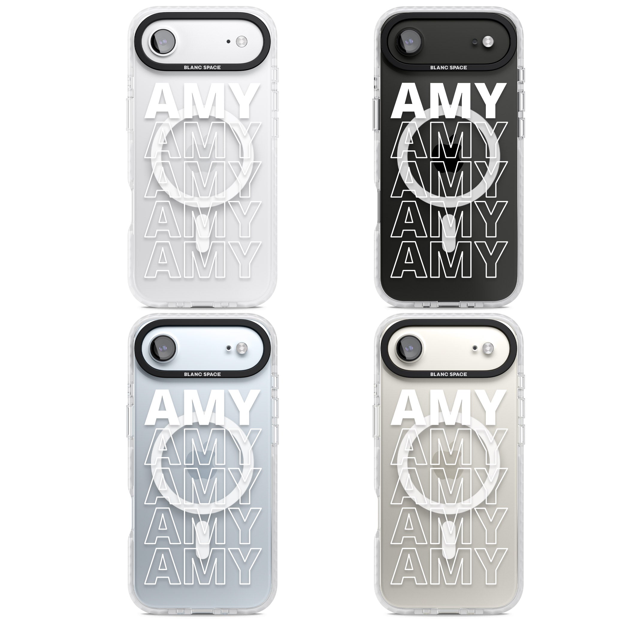 Personalised Bold Name Repeated iPhone 17 Air Impact Pro Clear Phone Case APT Impact Protection