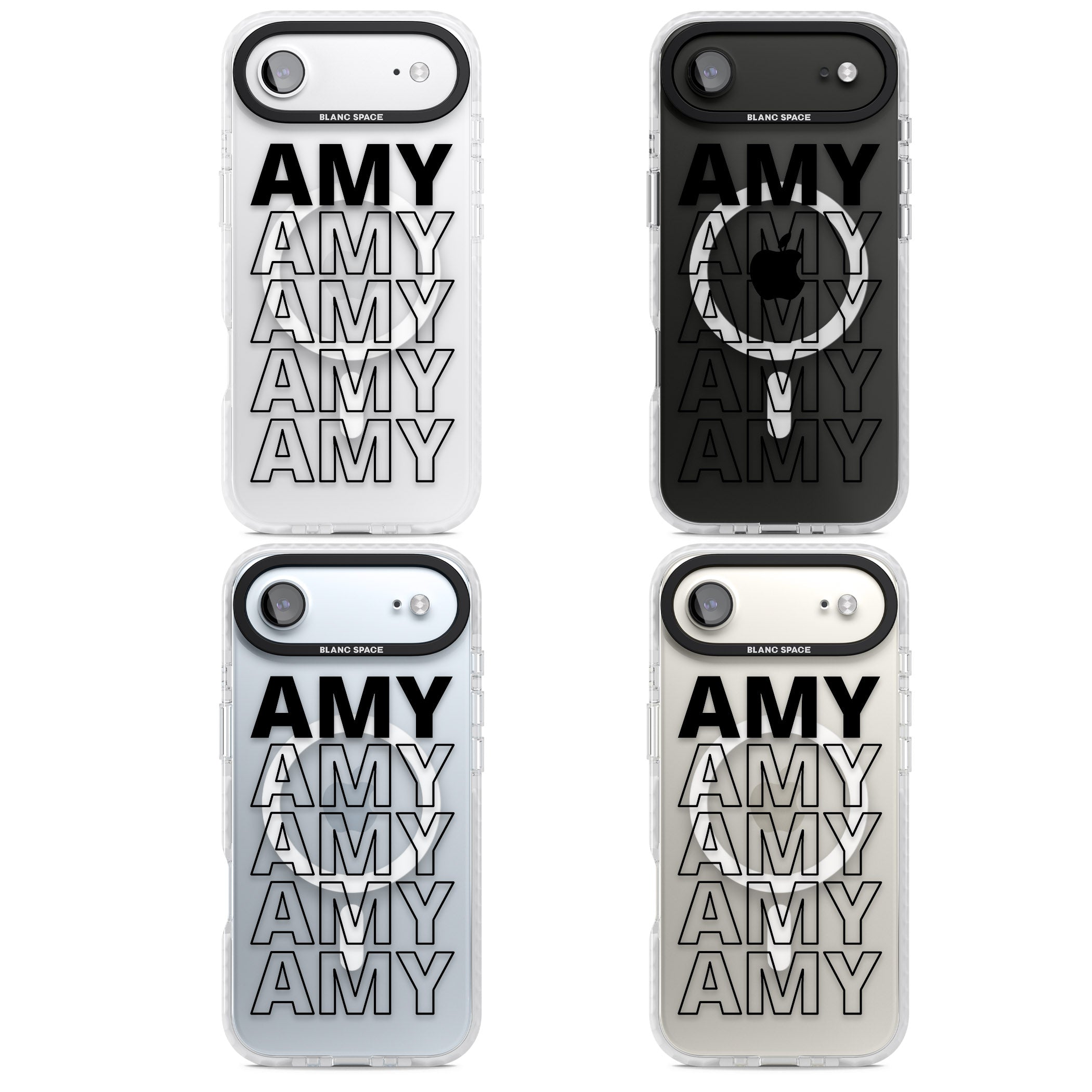 Personalised Bold Continous Name iPhone 17 Air Impact Pro Clear Phone Case APT Impact Protection