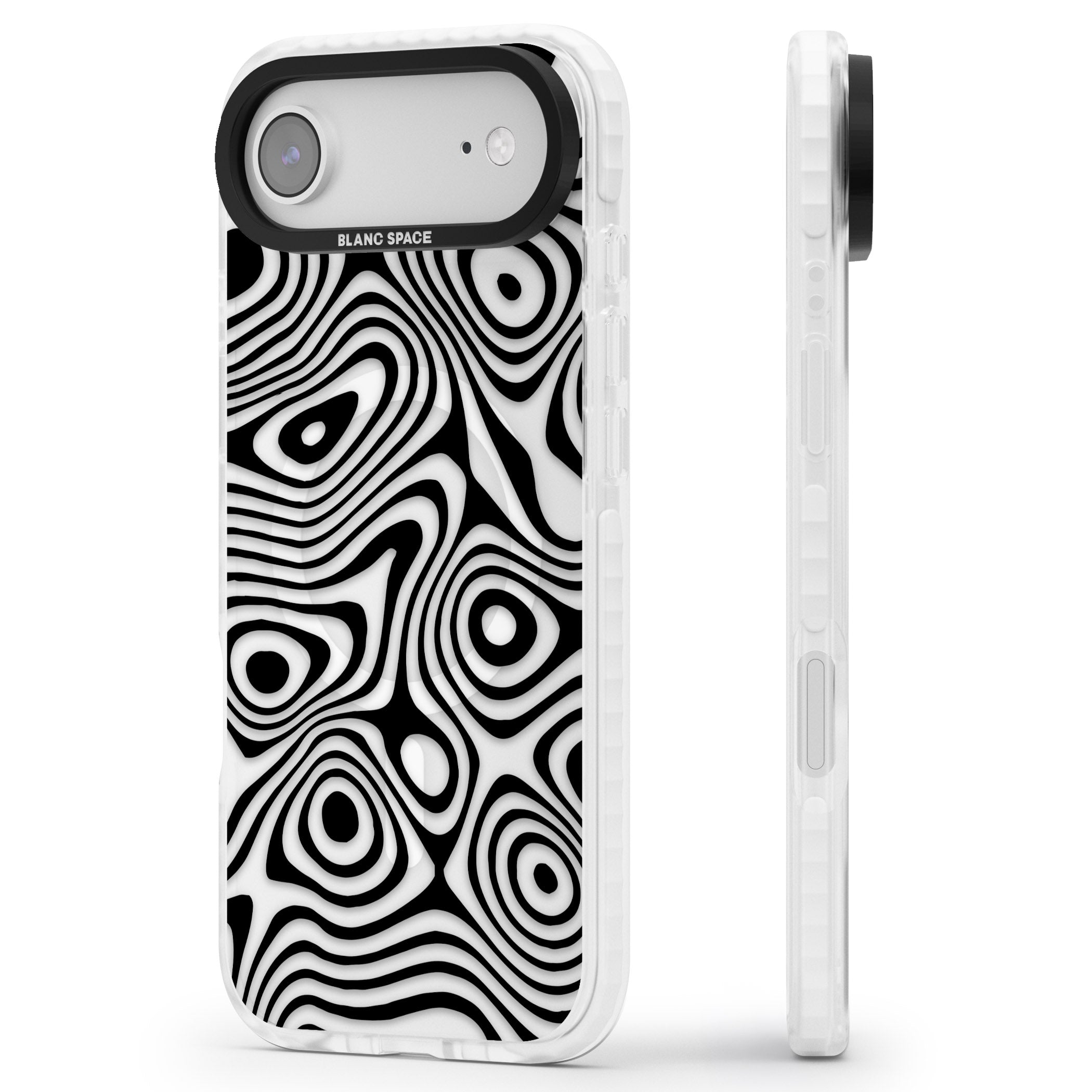 Dark Topographic Map iPhone 17 Air Impact Pro Clear Phone Case Side Profile