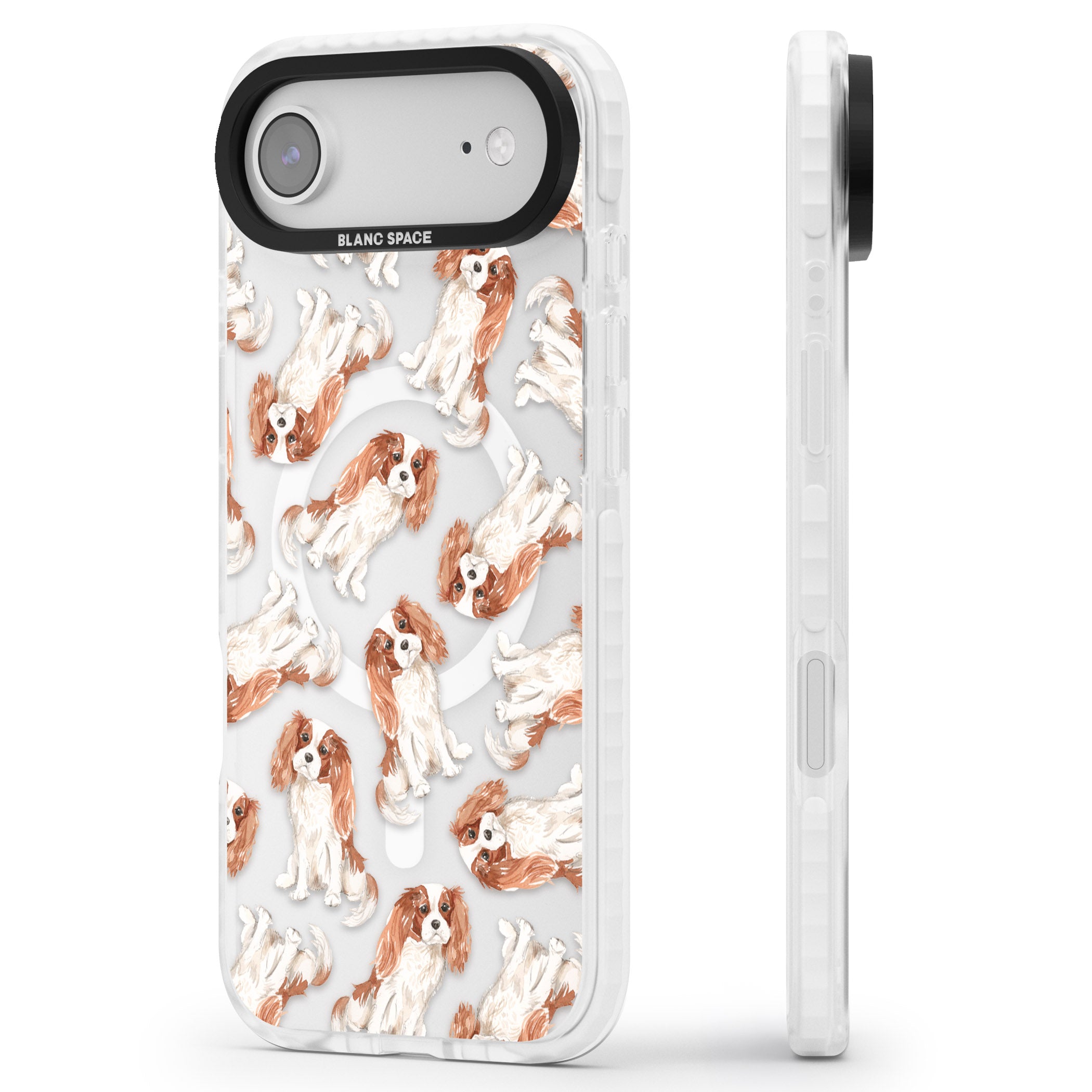 Cavalier King Charles Spaniel iPhone 17 Air Impact Pro Clear Phone Case Side Profile