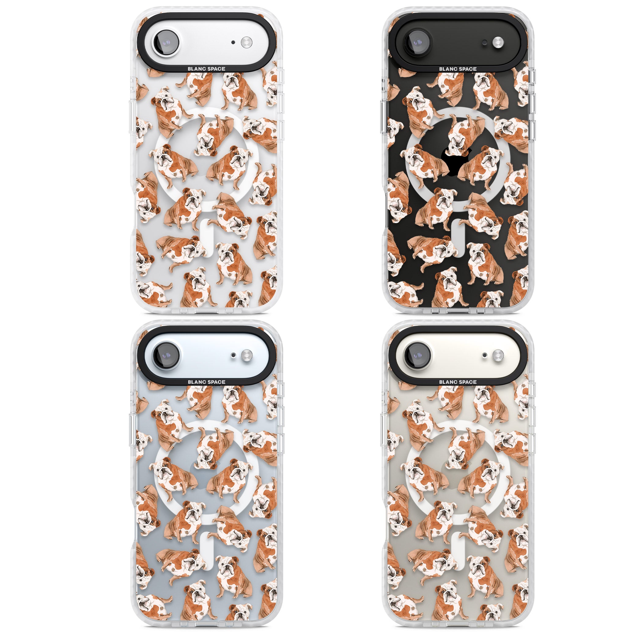 English Bulldog Watercolour Dog Pattern iPhone 17 Air Impact Pro Clear Phone Case APT Impact Protection