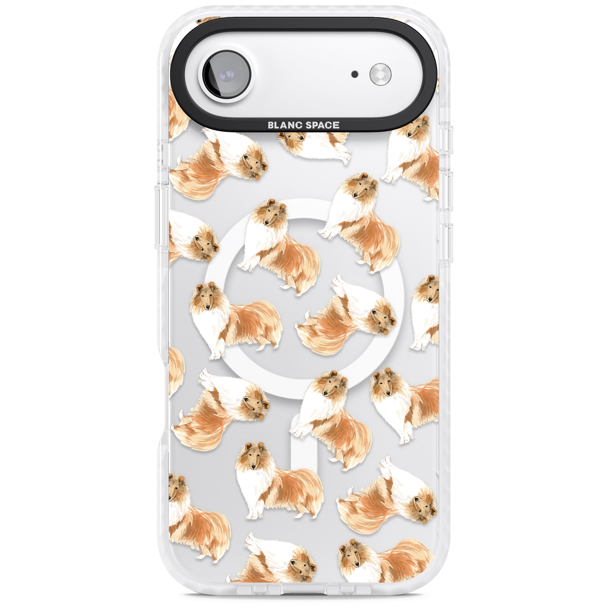 Collie Watercolor iPhone 17 Air Impact Pro Clear Phone Case