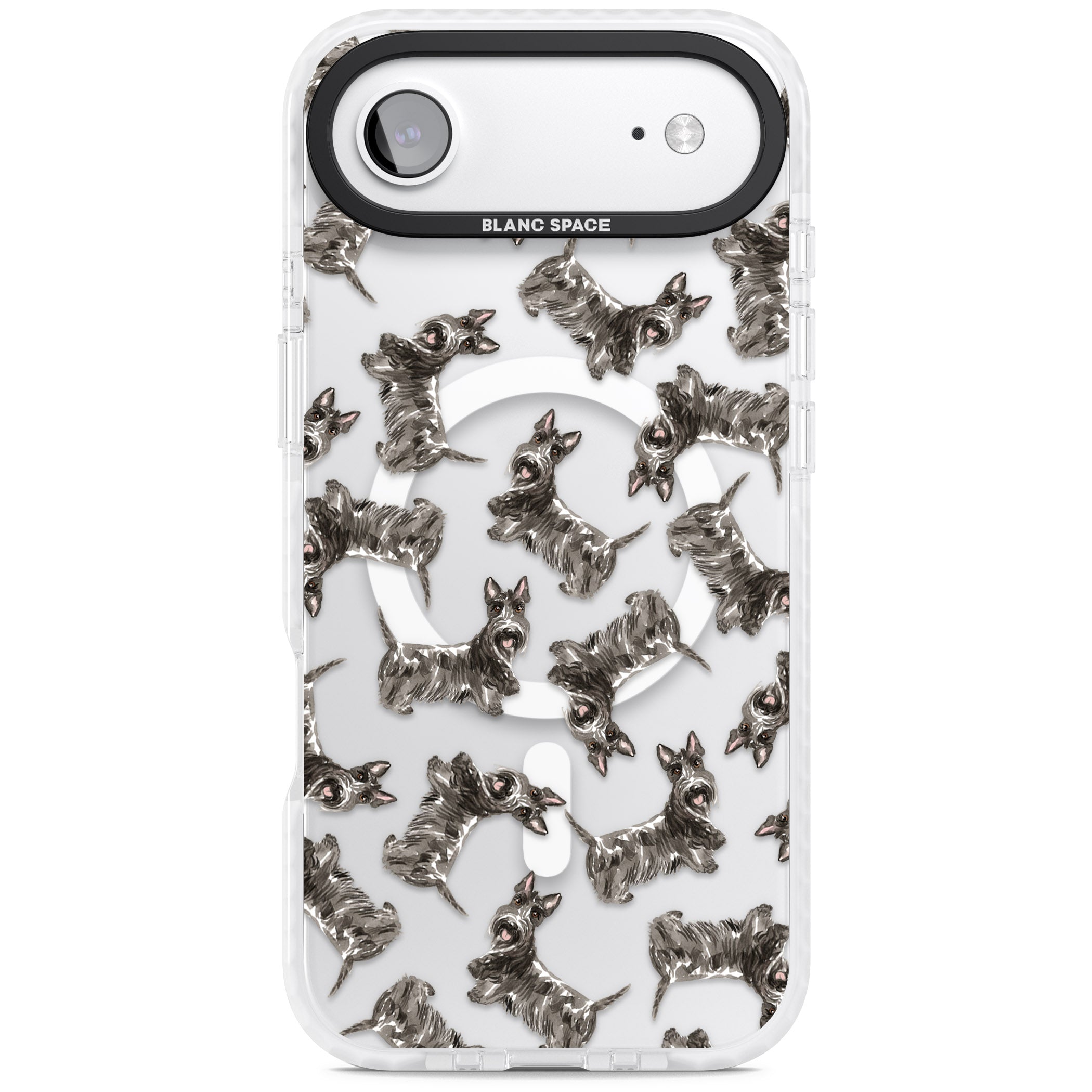 Scottish Terrier Pattern iPhone 17 Air Impact Pro Clear Phone Case