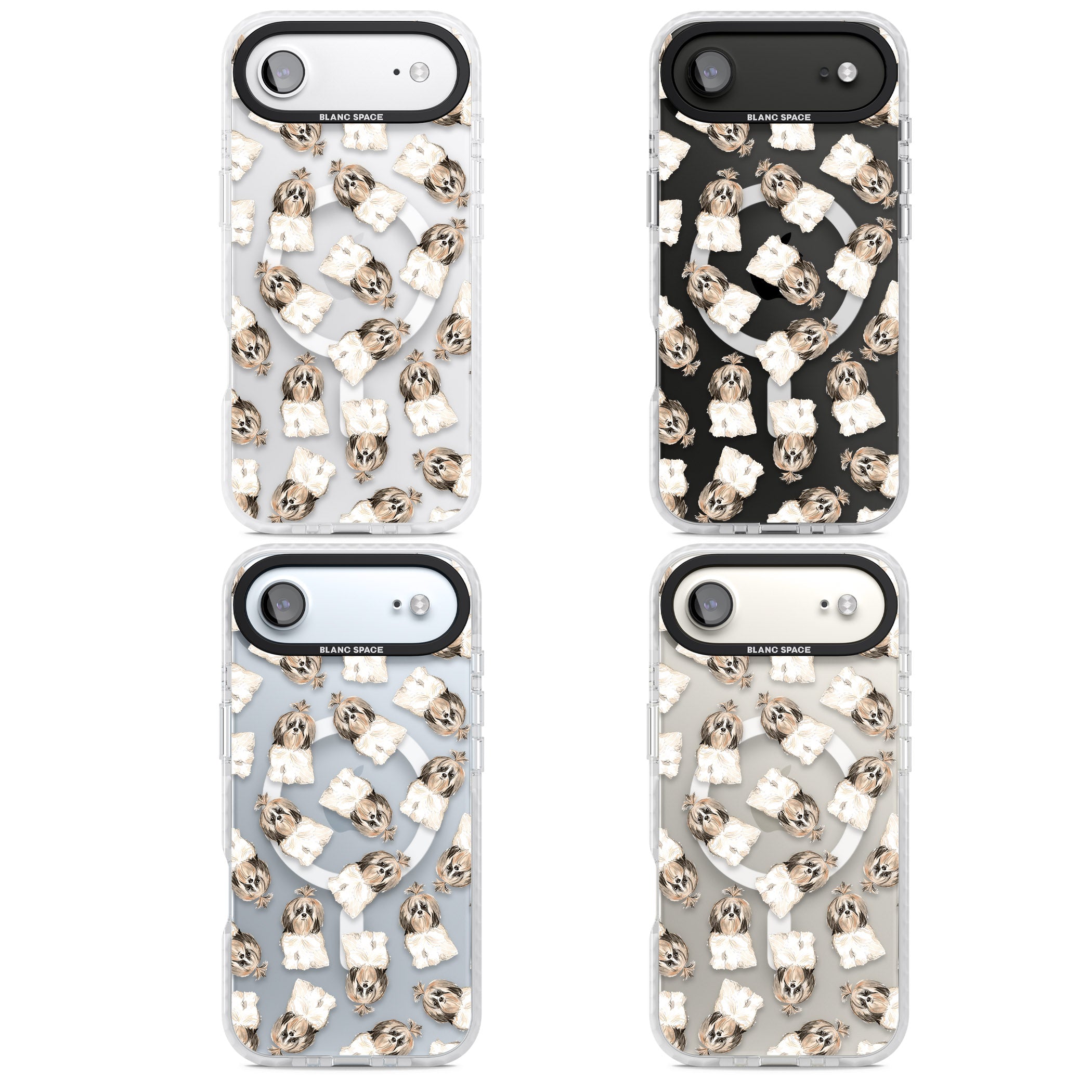 Shih Tzu Pattern Long Hair iPhone 17 Air Impact Pro Clear Phone Case APT Impact Protection