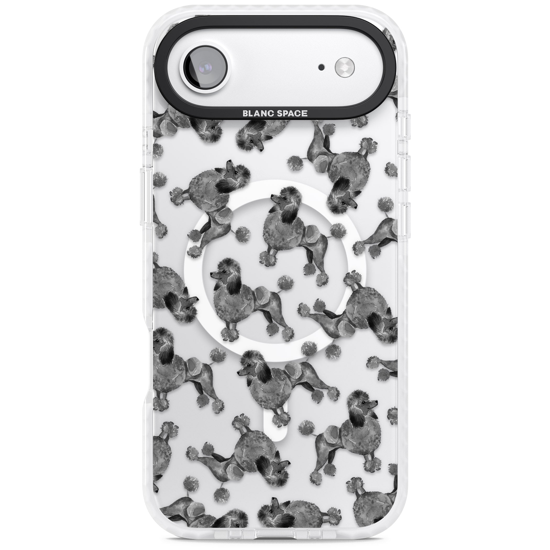 Poodle Pattern iPhone 17 Air Impact Pro Clear Phone Case