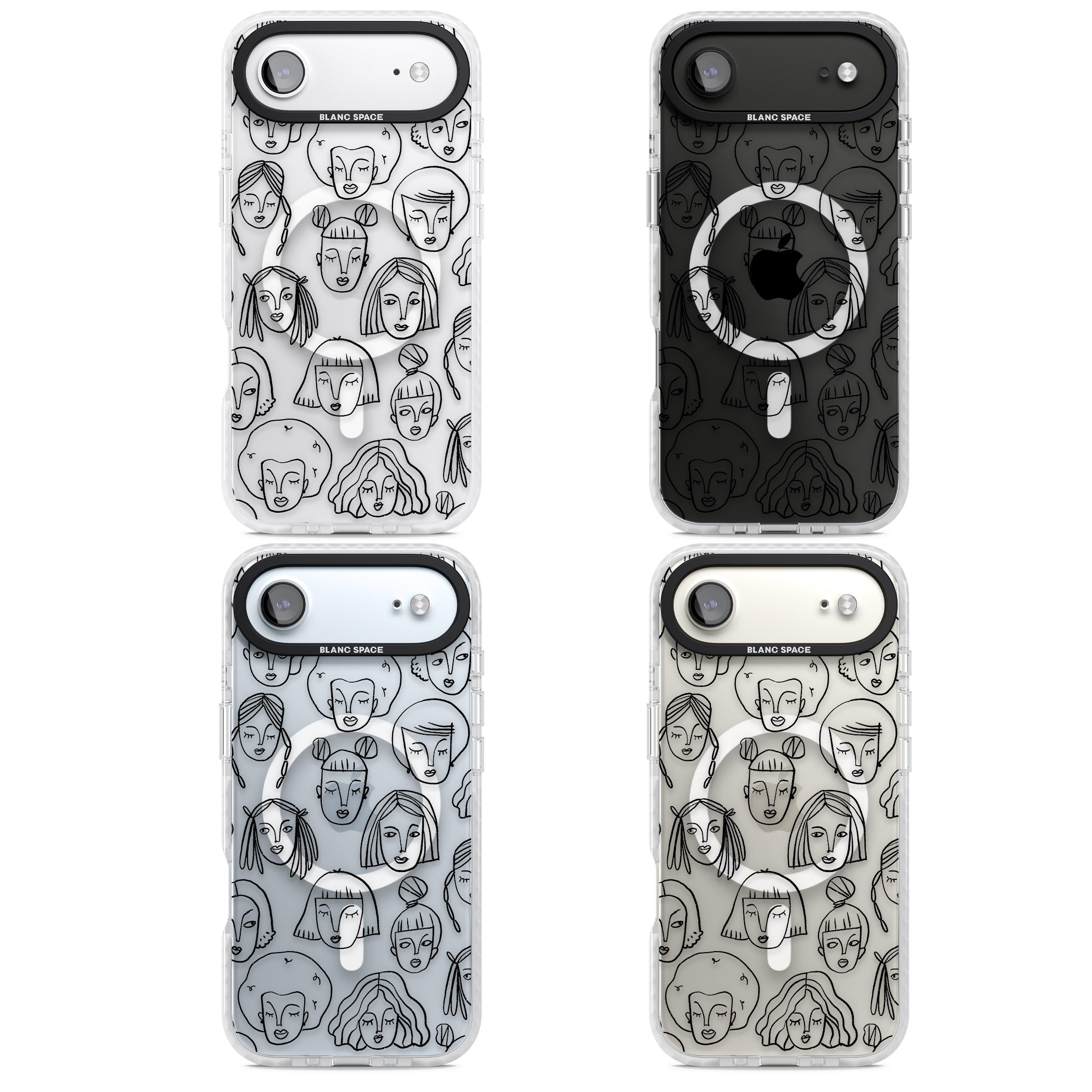 Doodle Face iPhone 17 Air Impact Pro Clear Phone Case APT Impact Protection