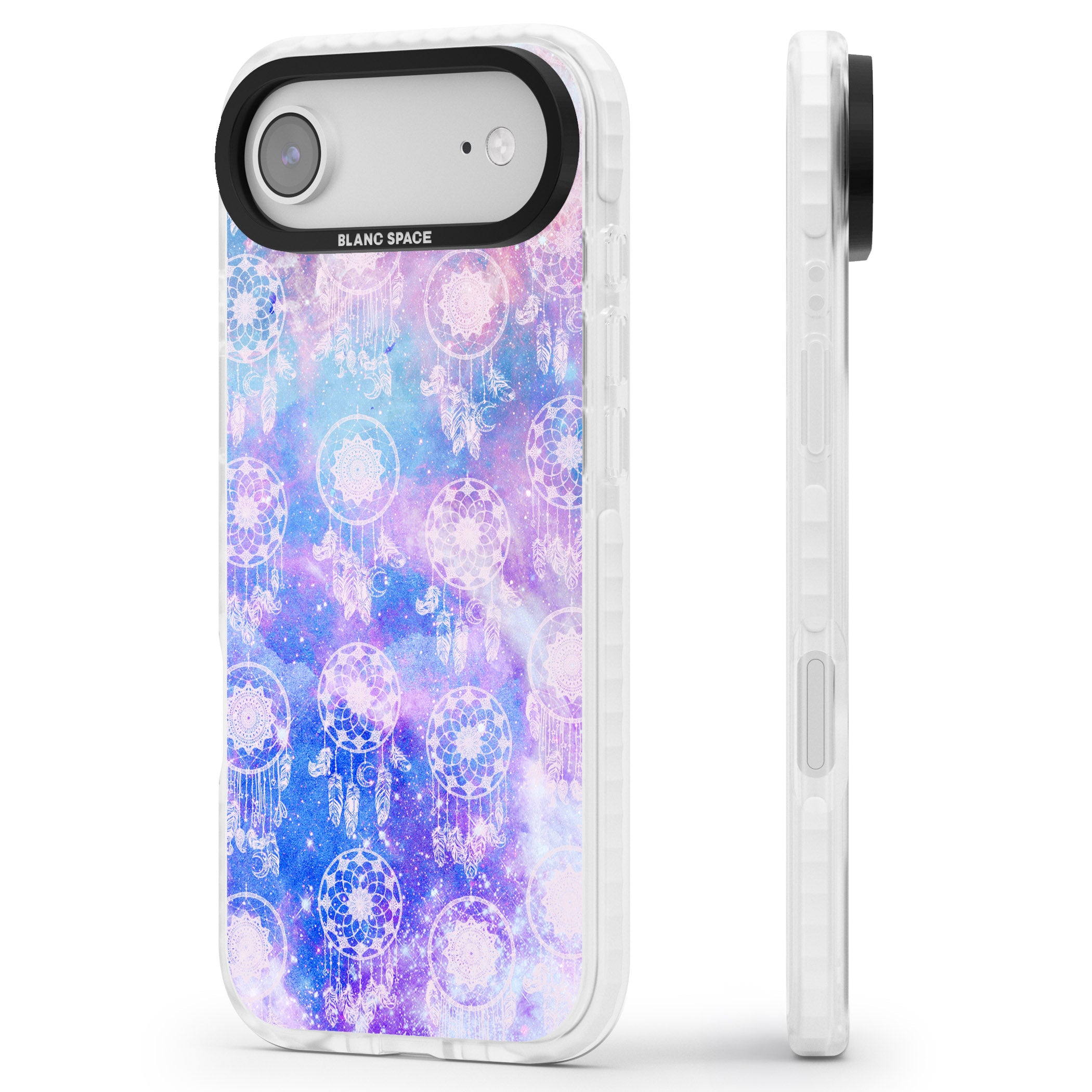 Dreamcatcher Galaxy Tie Dye iPhone 17 Air Impact Pro Clear Phone Case Side Profile