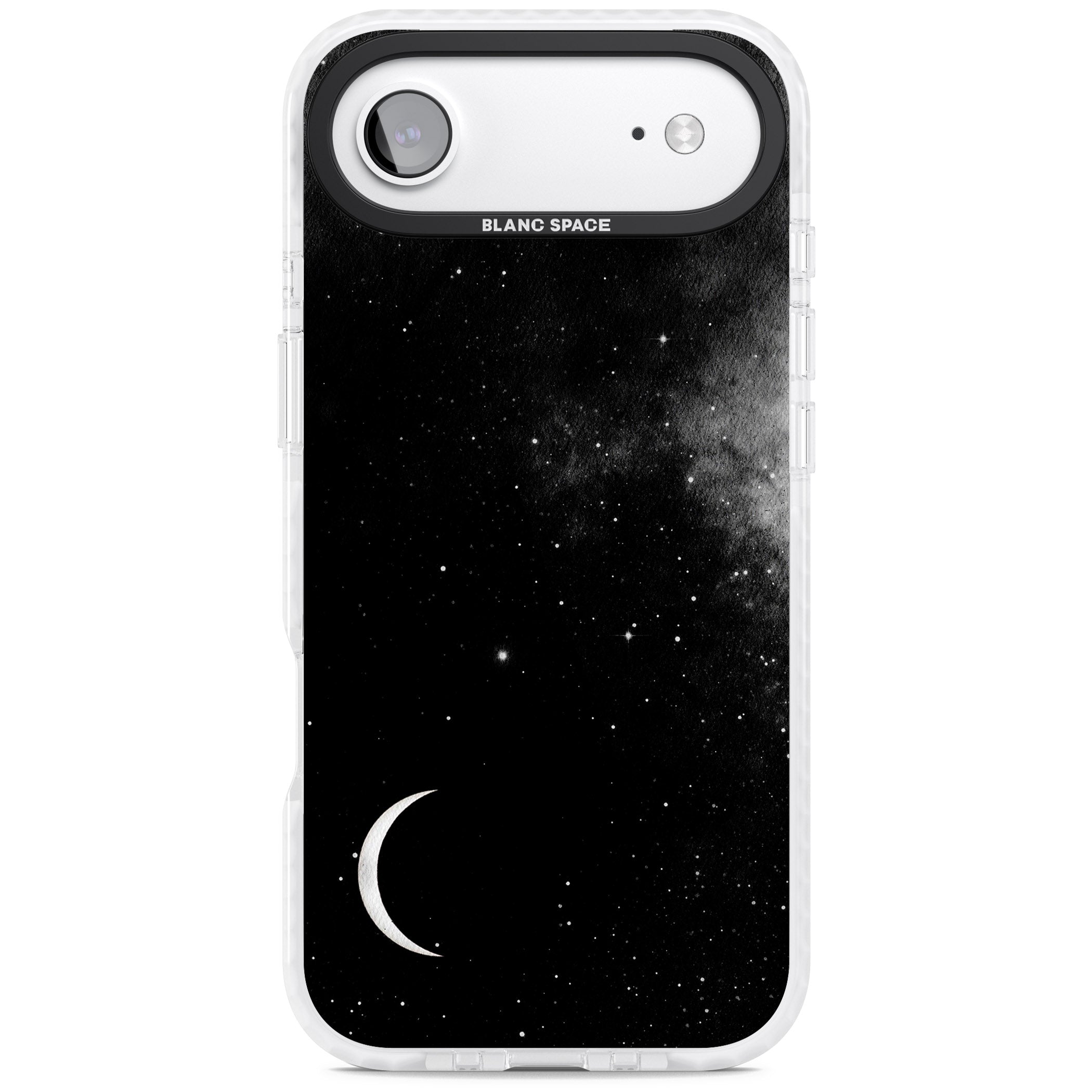 Night Sky Galaxies: Crescent Moon iPhone 17 Air Impact Pro Clear Phone Case