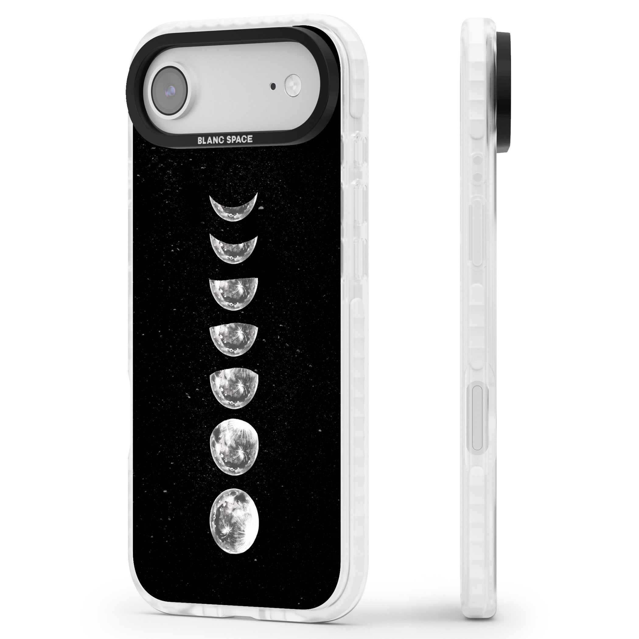 Light Watercolour Moons iPhone 17 Air Impact Pro Clear Phone Case Side Profile