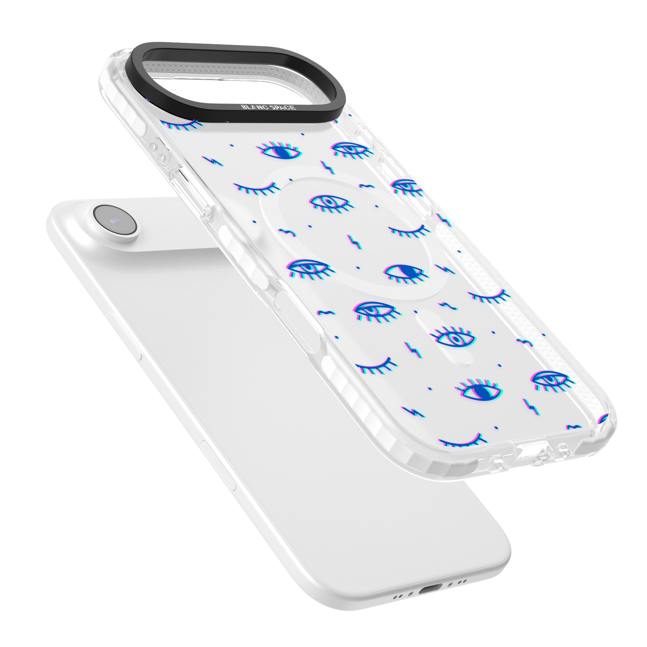 Duotone Psychedelic Eyes iPhone 17 Air Impact Pro Clear Phone Case Colours