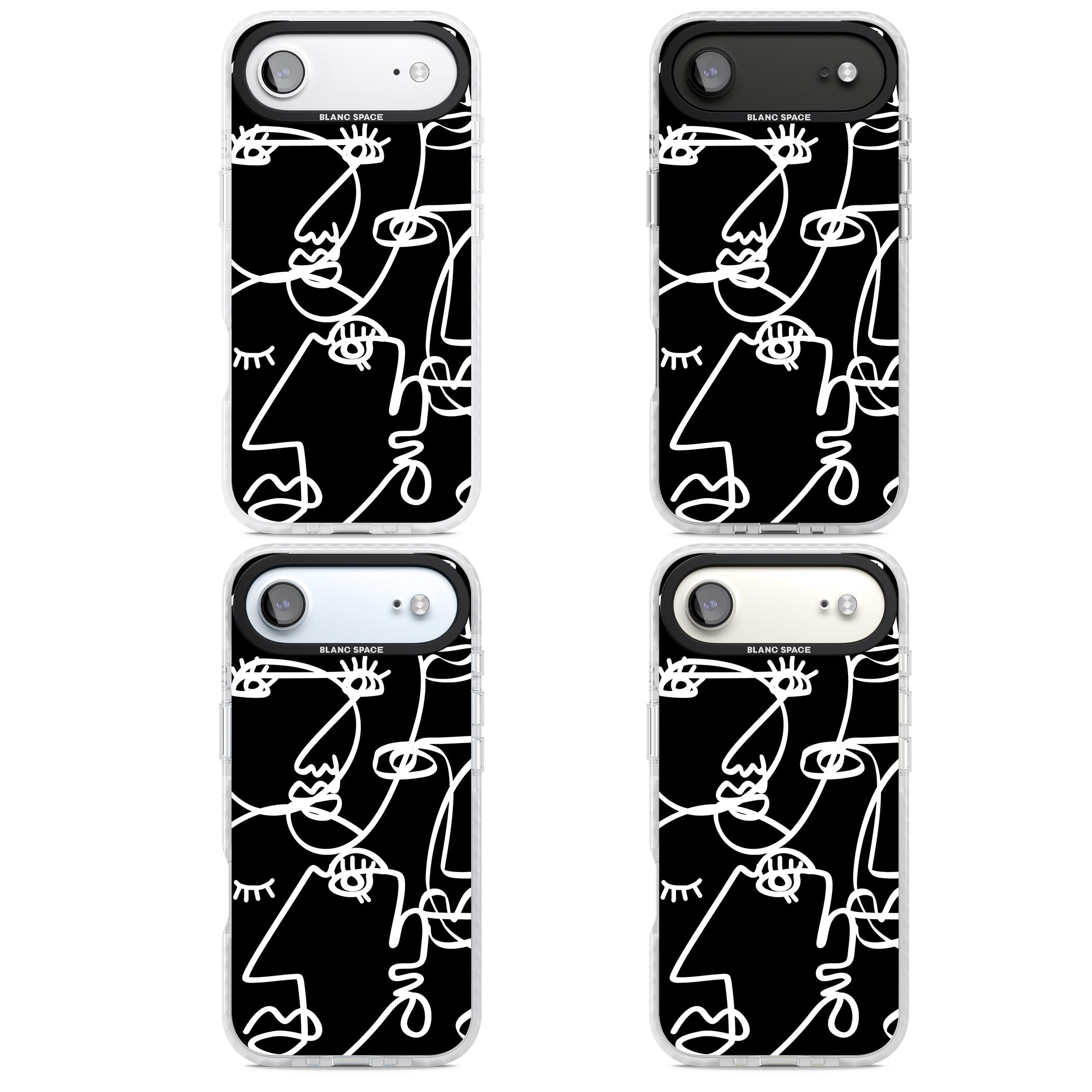 Abstract Line Art White Black iPhone 17 Air Impact Pro Clear Phone Case APT Impact Protection