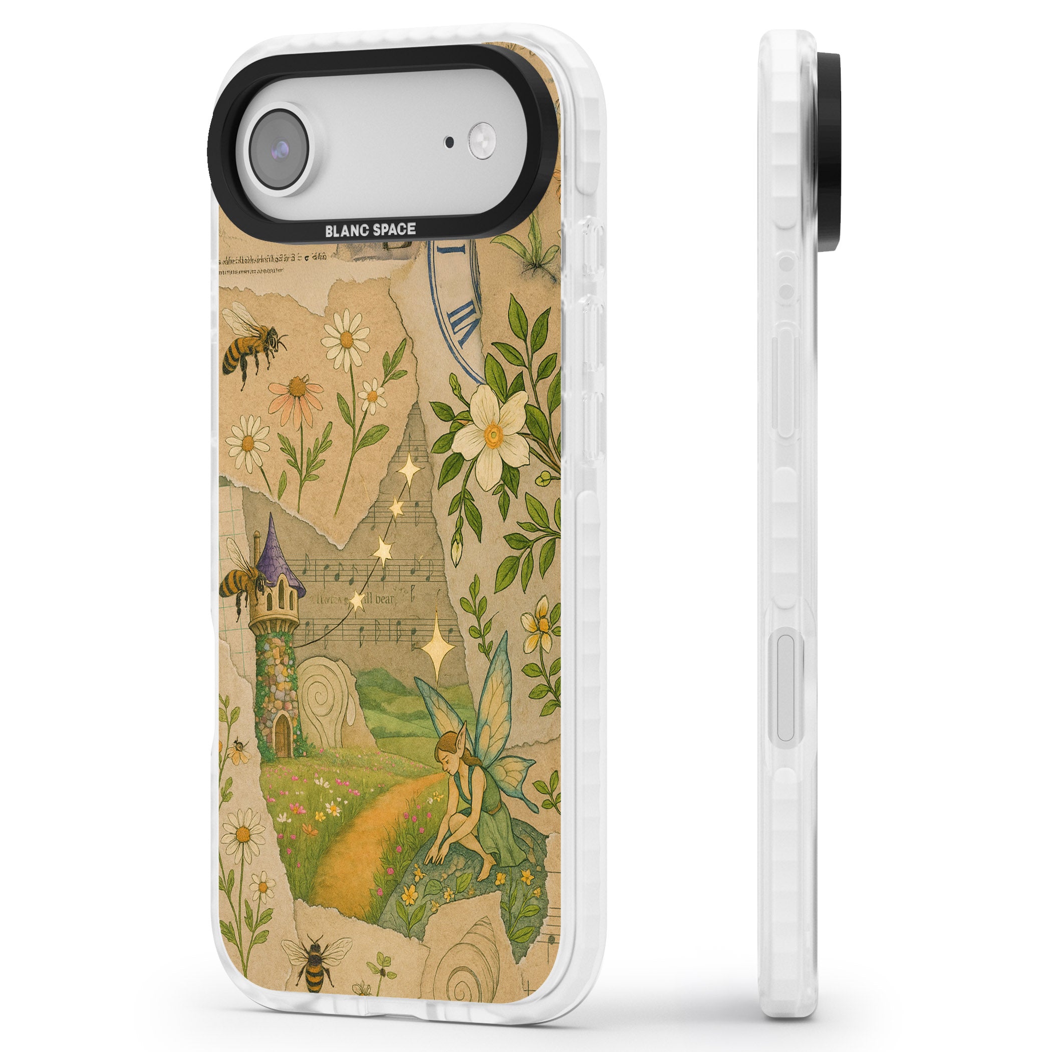 Floral Fairy Collage iPhone 17 Air Impact Pro Clear Phone Case Side Profile