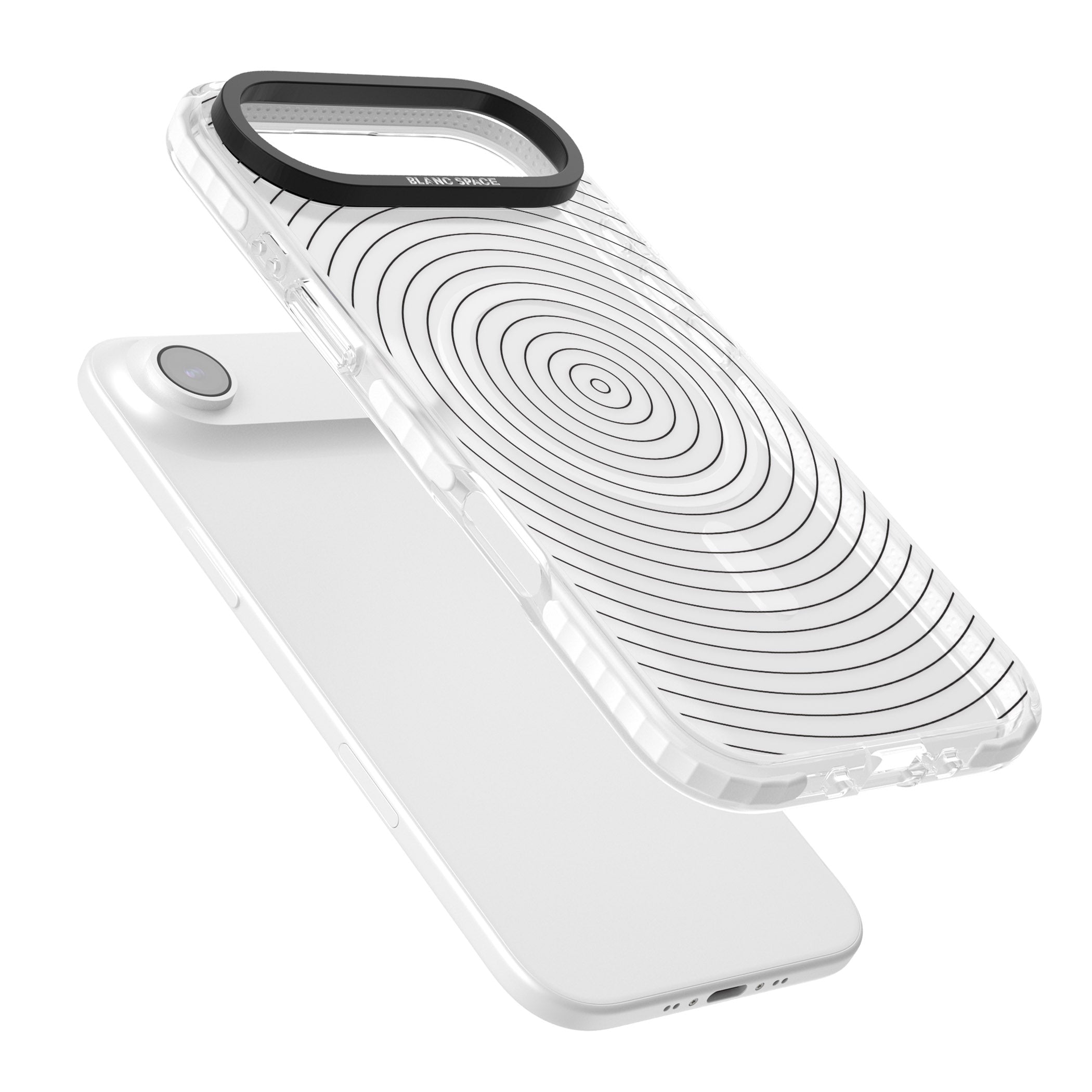 Concentric Lines: Monochrome Vibes iPhone 17 Air Impact Pro Clear Phone Case Colours