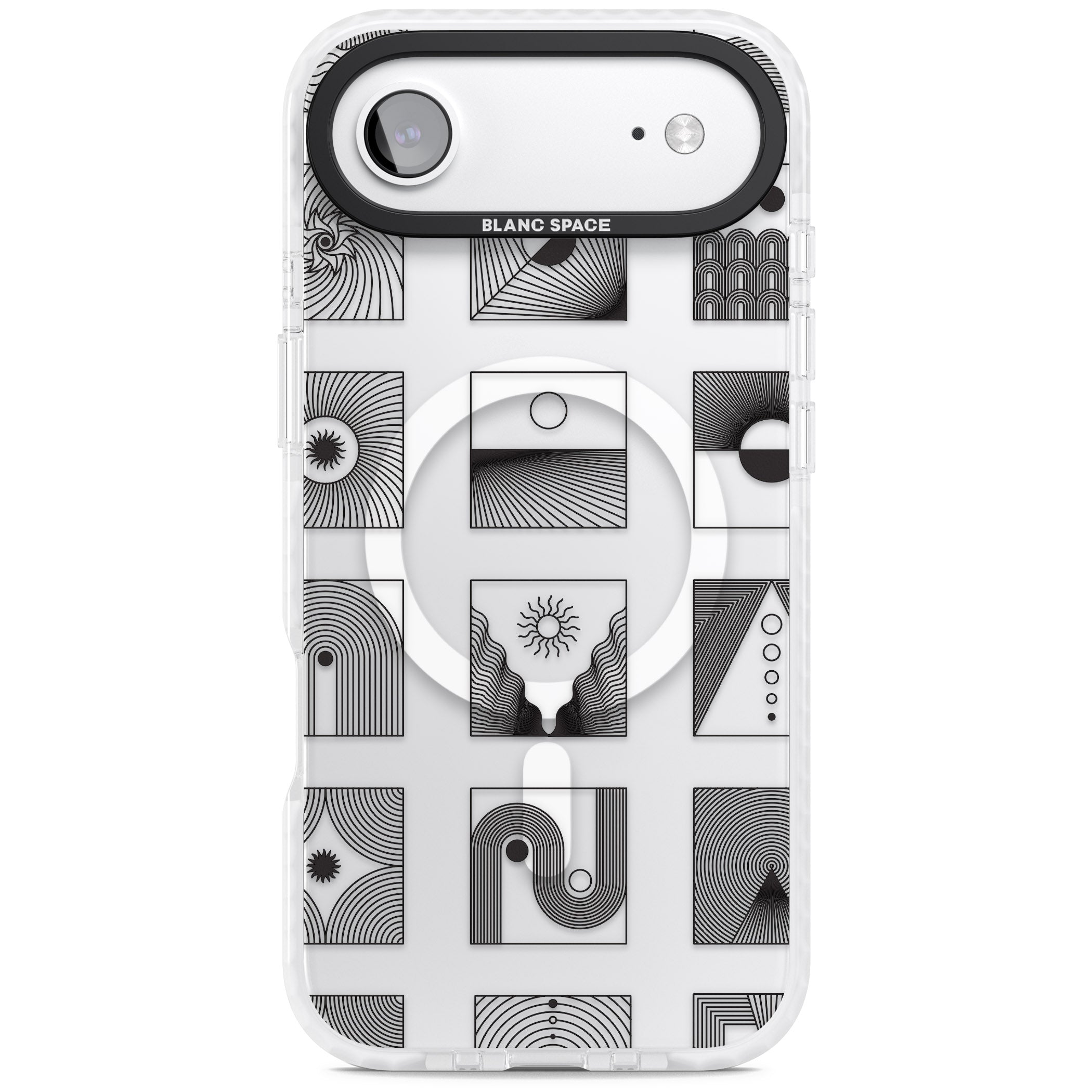 Geometric Pattern Trio: Artistic Blend iPhone 17 Air Impact Pro Clear Phone Case
