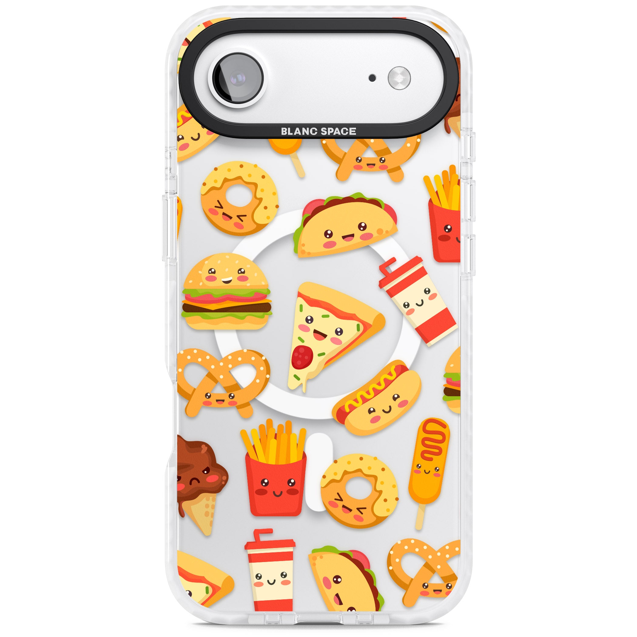 Fast Food Patterns Kawaii Fast Food Mix iPhone 17 Air Impact Pro Clear Phone Case