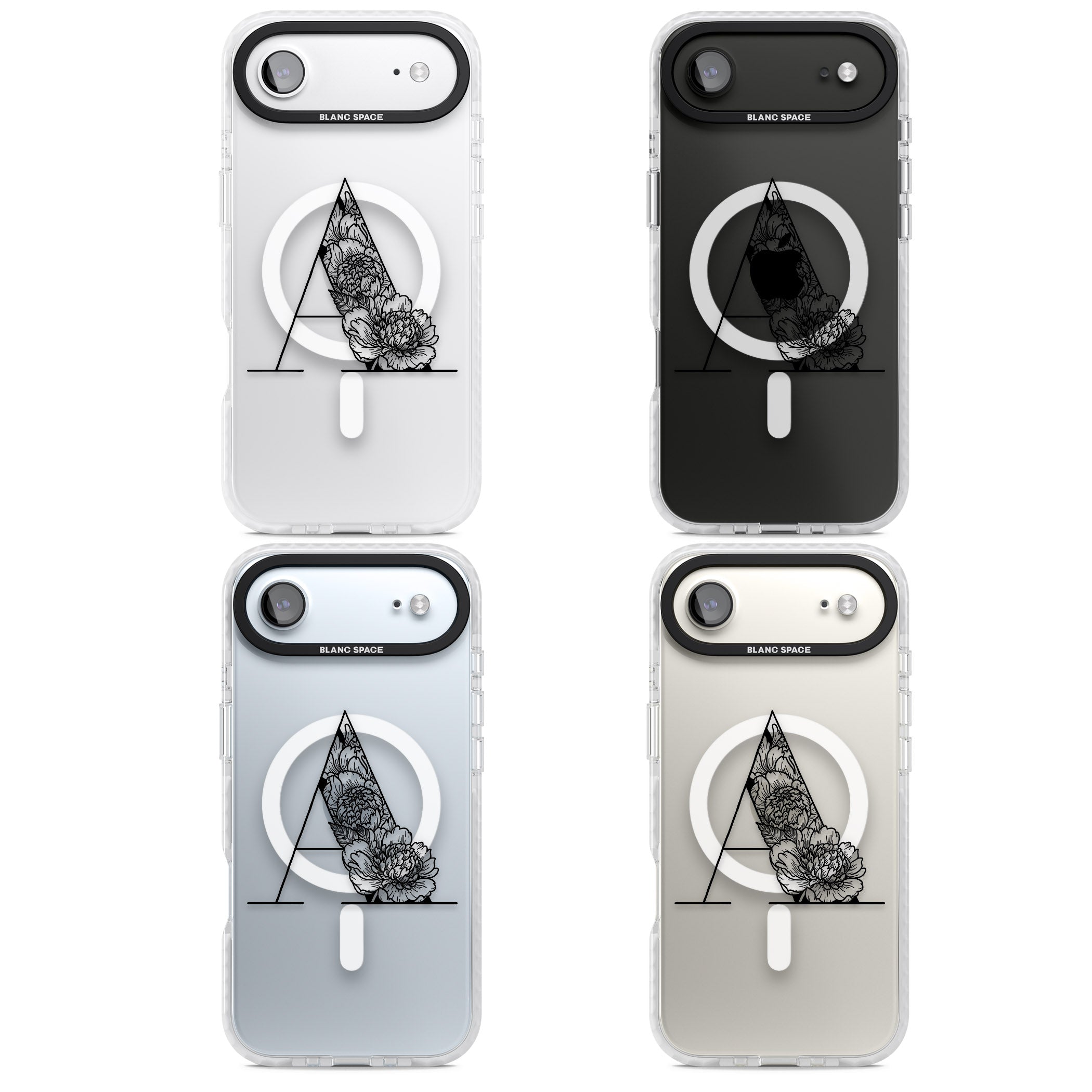 Personalised Floral Monogram iPhone 17 Air Impact Pro Clear Phone Case APT Impact Protection