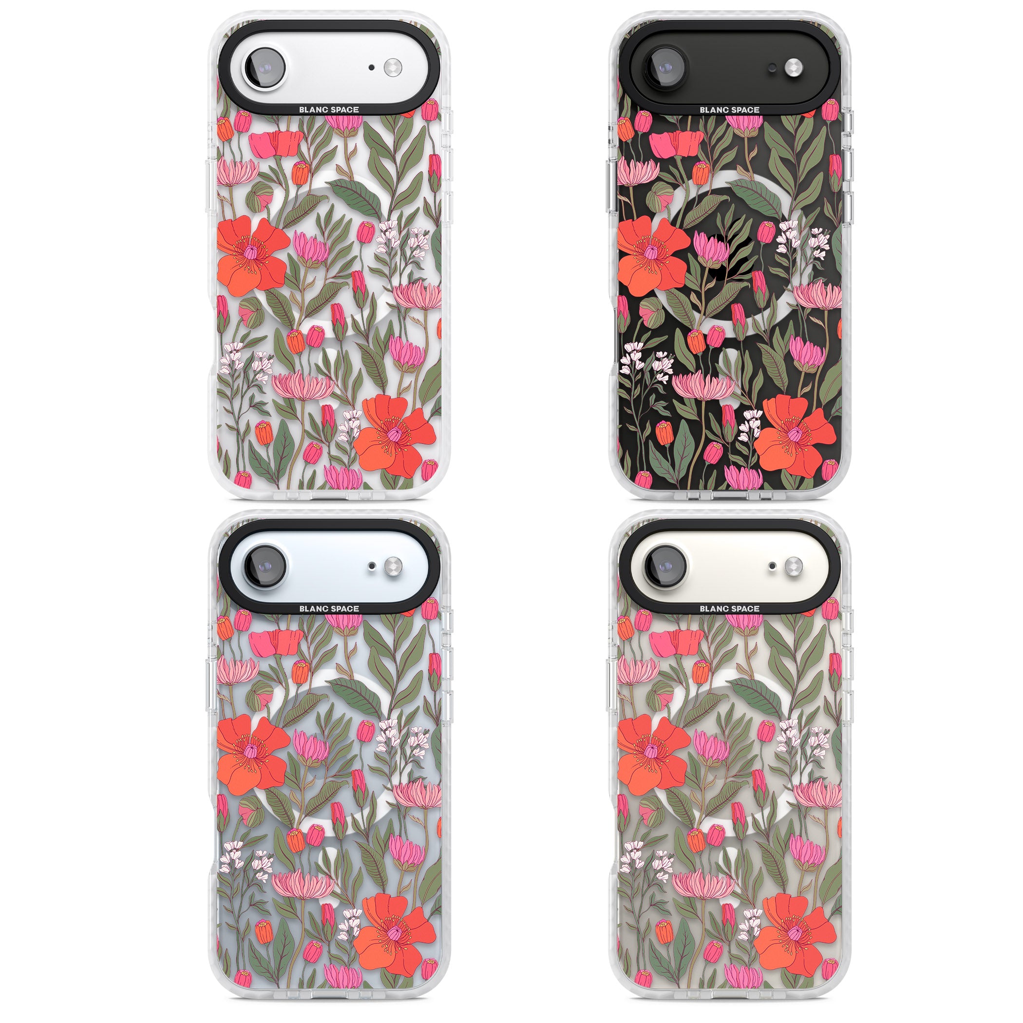 Peachy Floral iPhone 17 Air Impact Pro Clear Phone Case APT Impact Protection