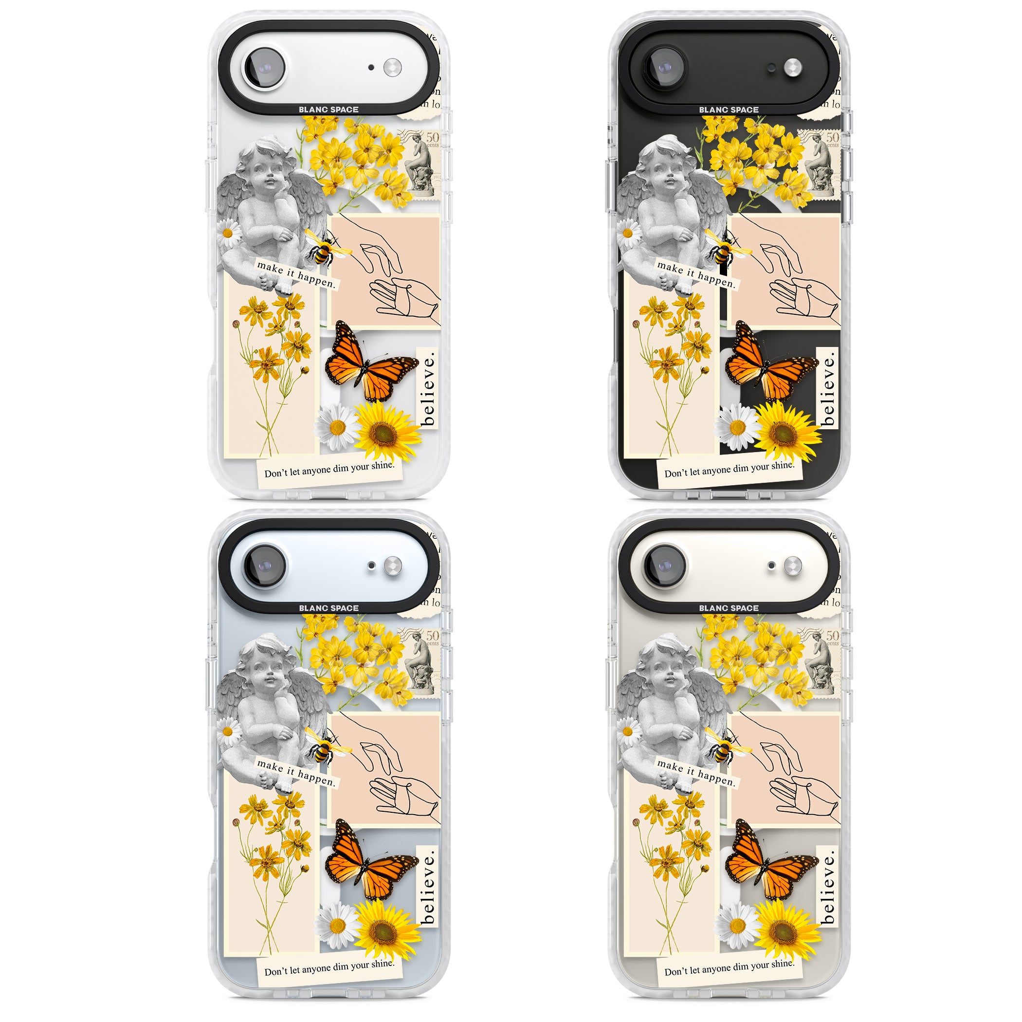 Vintage Wildflower Collage iPhone 17 Air Impact Pro Clear Phone Case APT Impact Protection