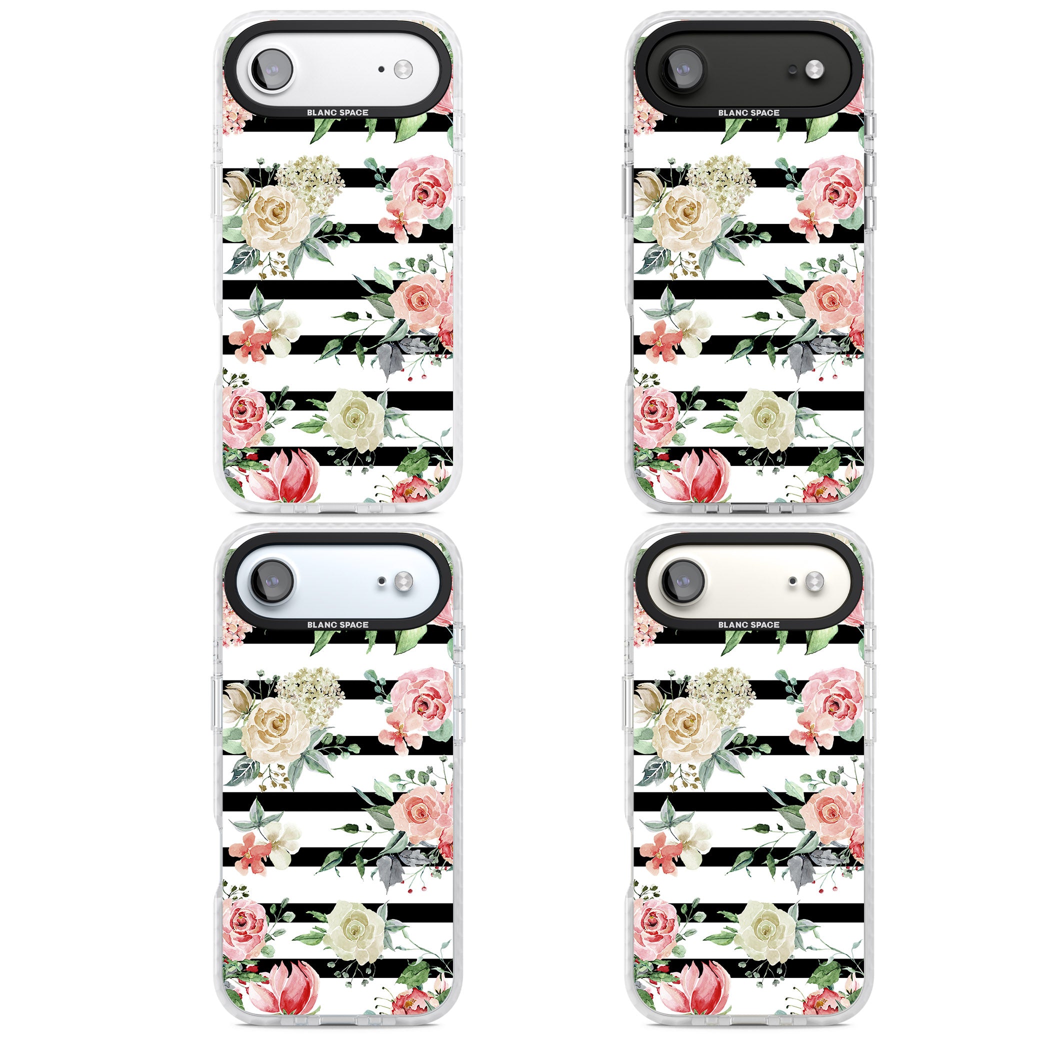 Floral Stripes iPhone 17 Air Impact Pro Clear Phone Case APT Impact Protection