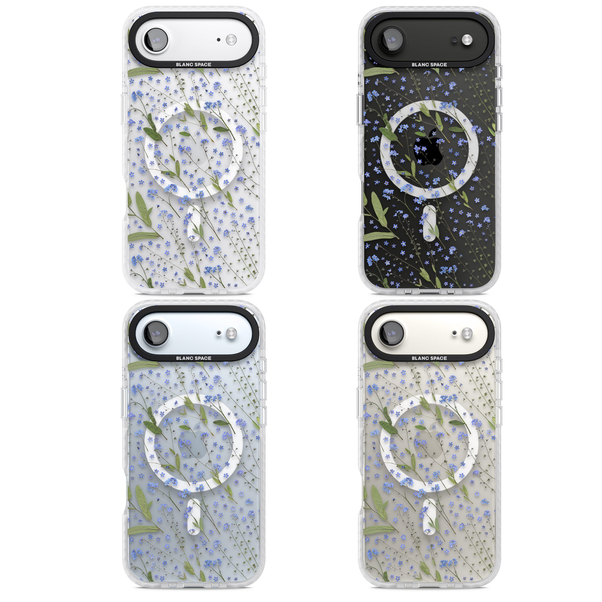 Blue Meadow Floral iPhone 17 Air Impact Pro Clear Phone Case APT Impact Protection