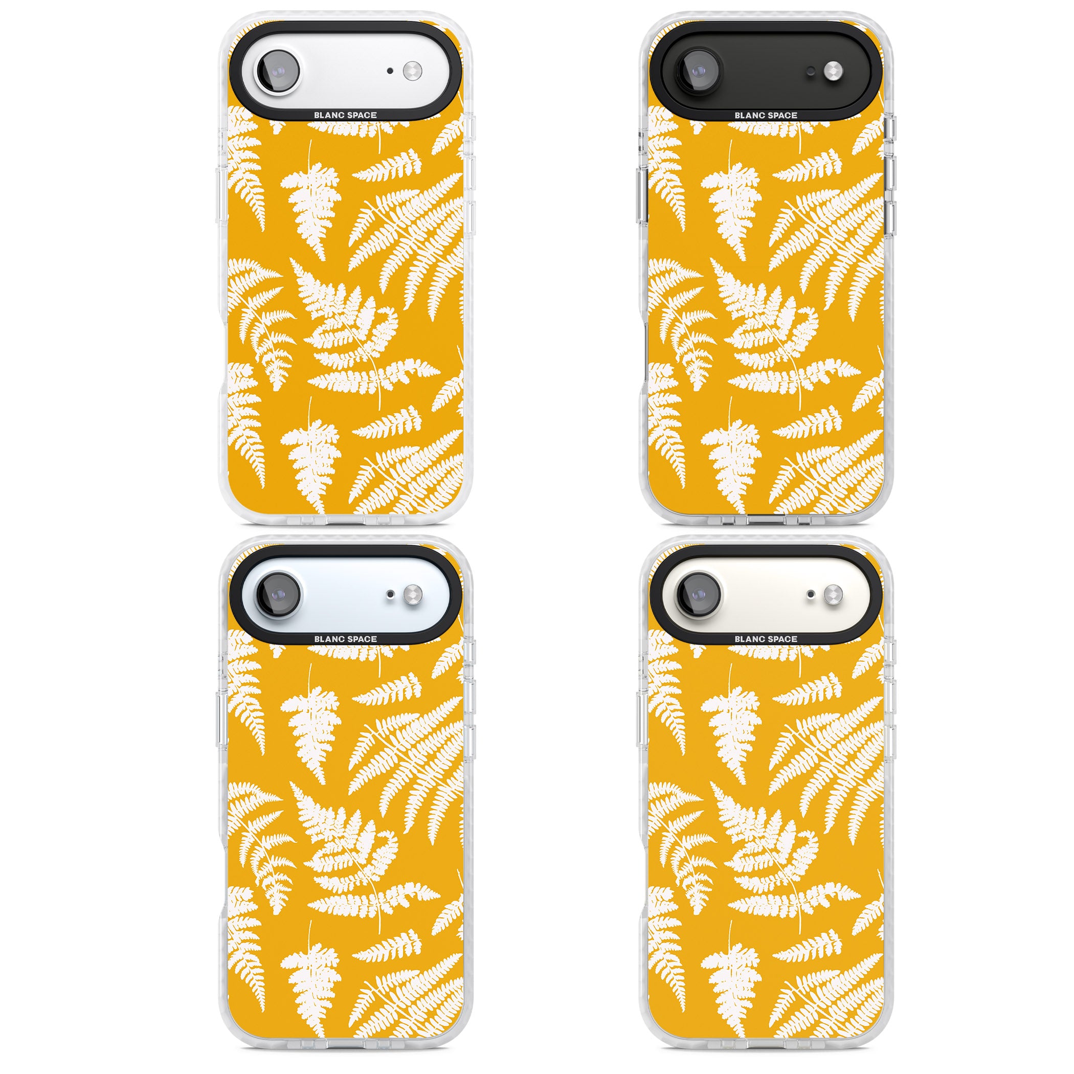 Fern Pattern On Yellow iPhone 17 Air Impact Pro Clear Phone Case APT Impact Protection