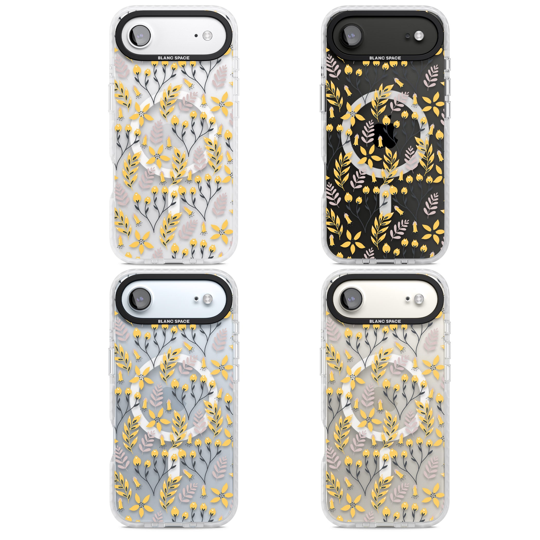 Yellow Floral Vibrance iPhone 17 Air Impact Pro Clear Phone Case APT Impact Protection